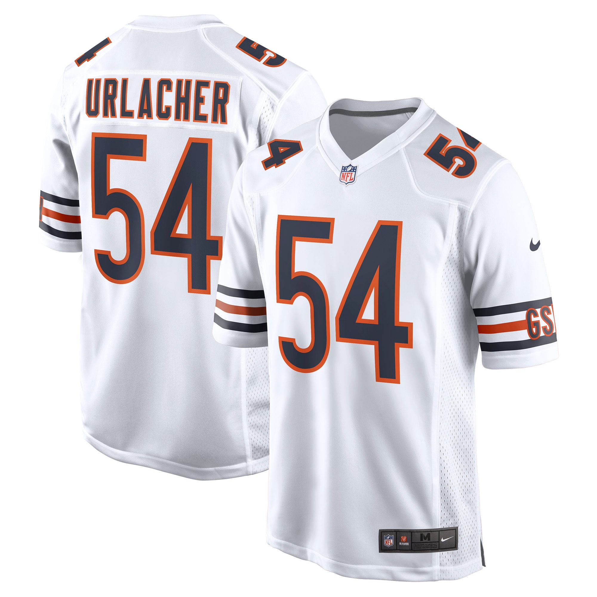 Men's Chicago Bears Brian Urlacher White Retired Player Game Jersey Js7264