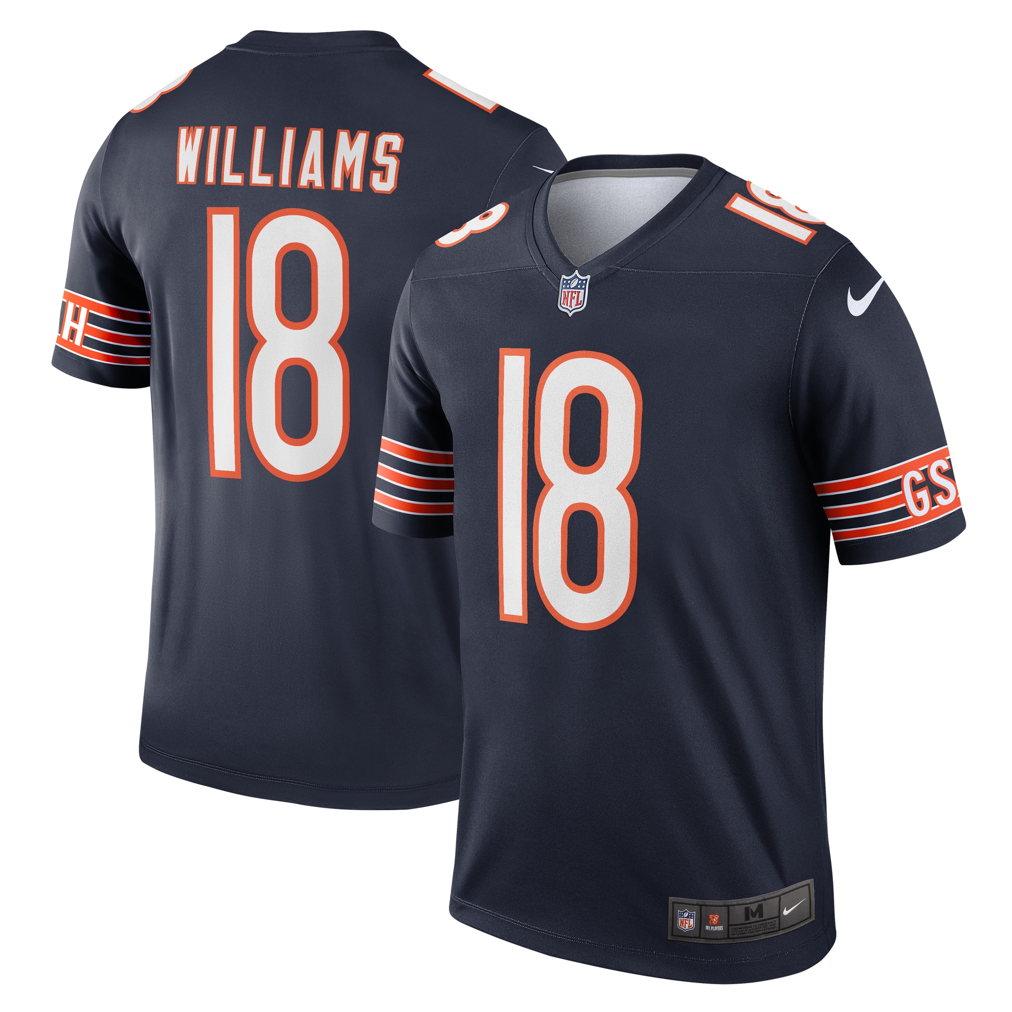 Men's Chicago Bears Caleb Williams Navy Team Legend Player Performance Top Js1427