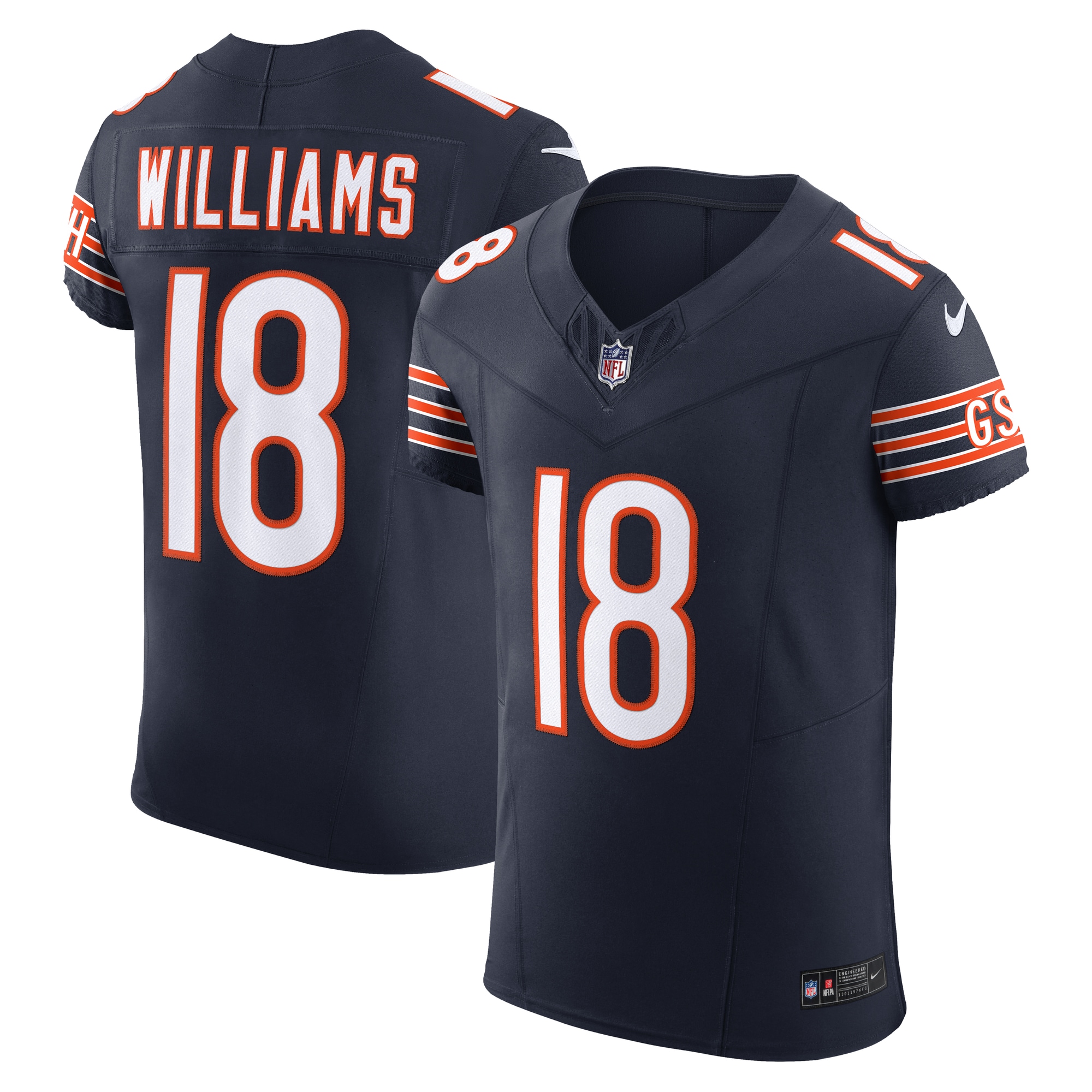 Men's Chicago Bears Caleb Williams Navy Team Vapor F.u.s.e. Elite Jersey Js4679