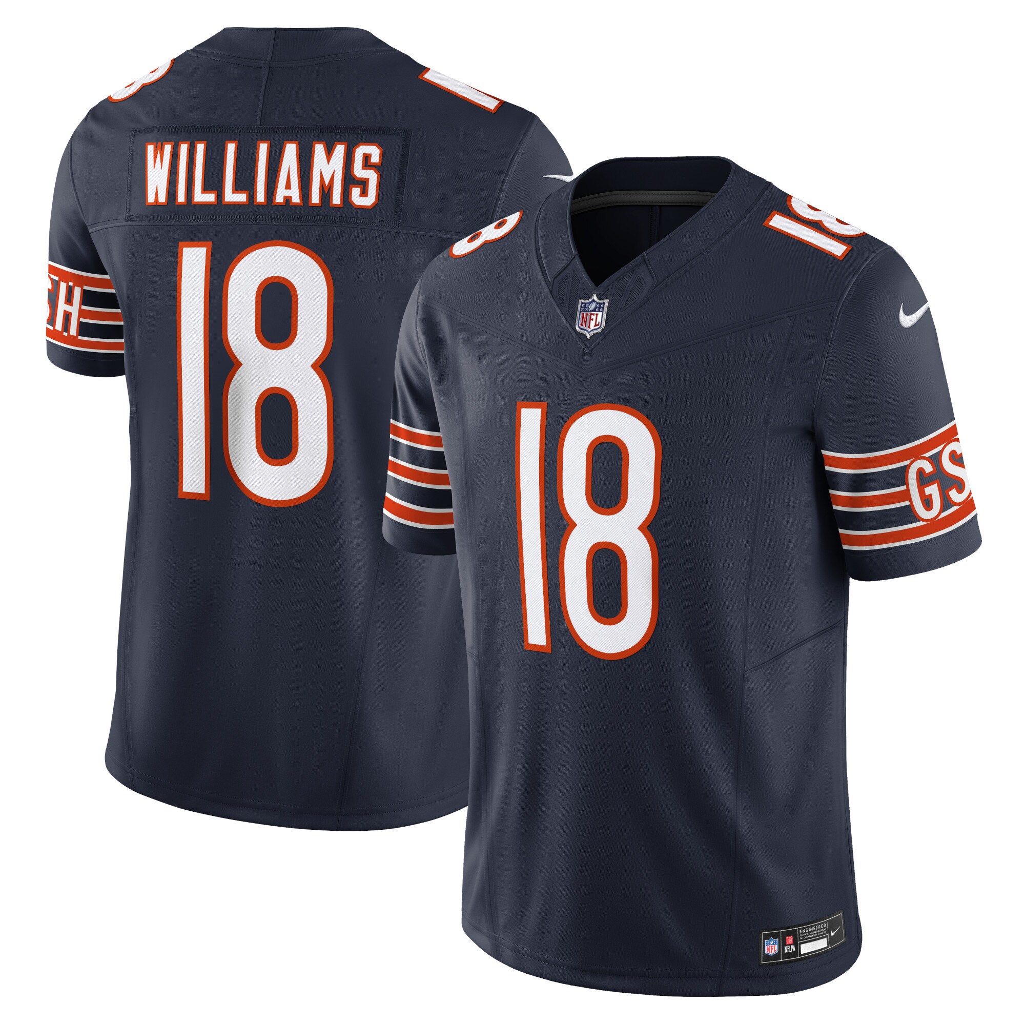 Men's Chicago Bears Caleb Williams Navy Vapor F.u.s.e. Limited Jersey Js9951