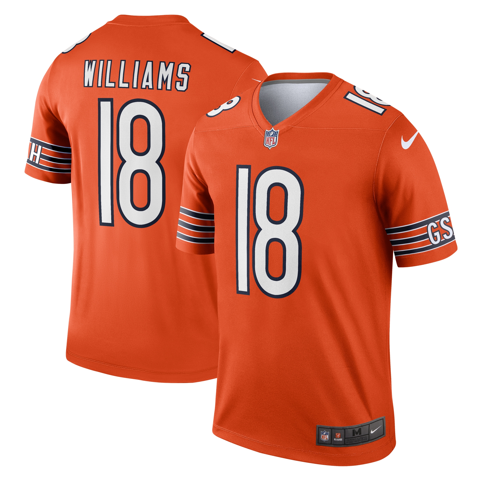 Men's Chicago Bears Caleb Williams Orange Alternate Legend Player Performance Top Js4193