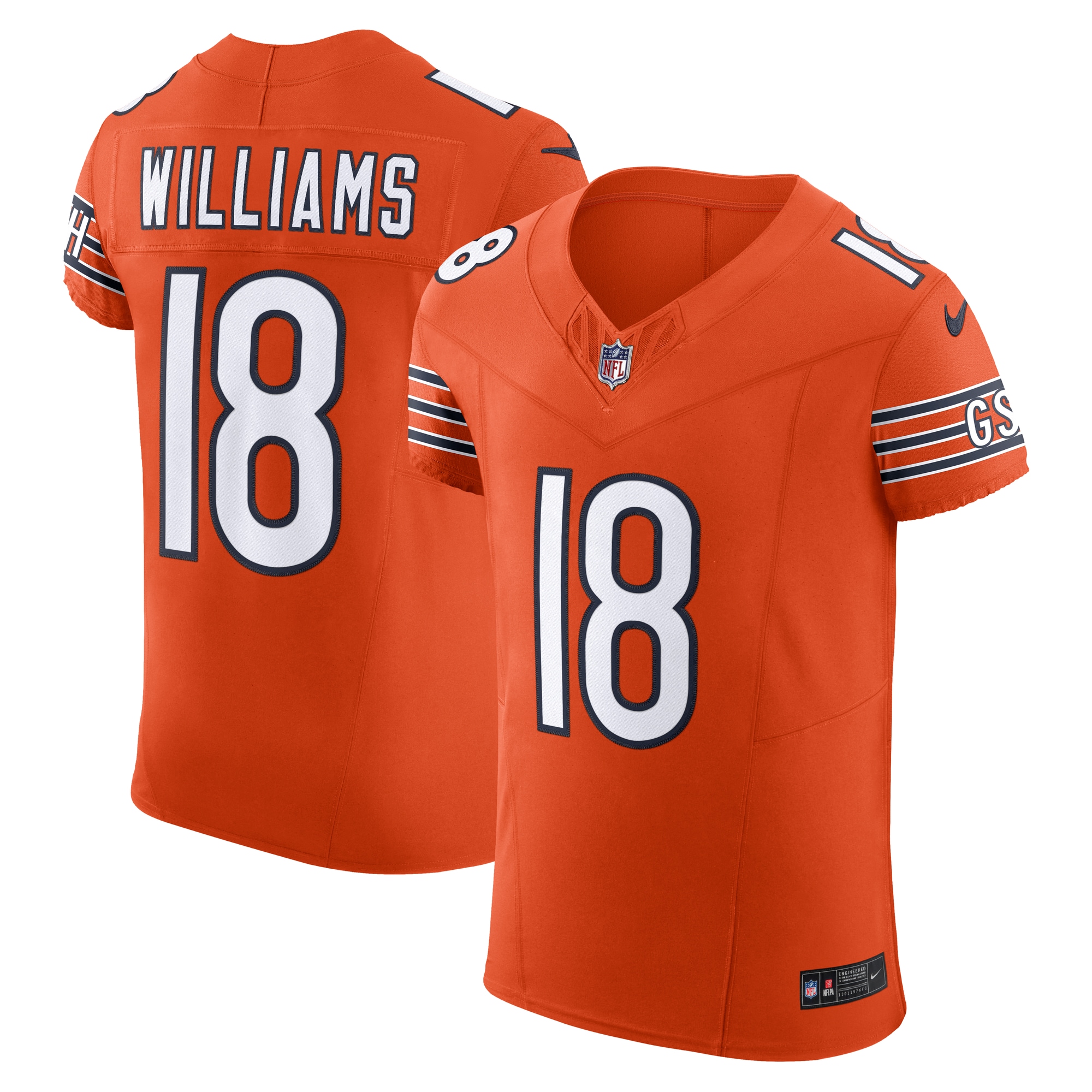 Men's Chicago Bears Caleb Williams Orange Alternate Vapor F.u.s.e. Elite Jersey Js1318
