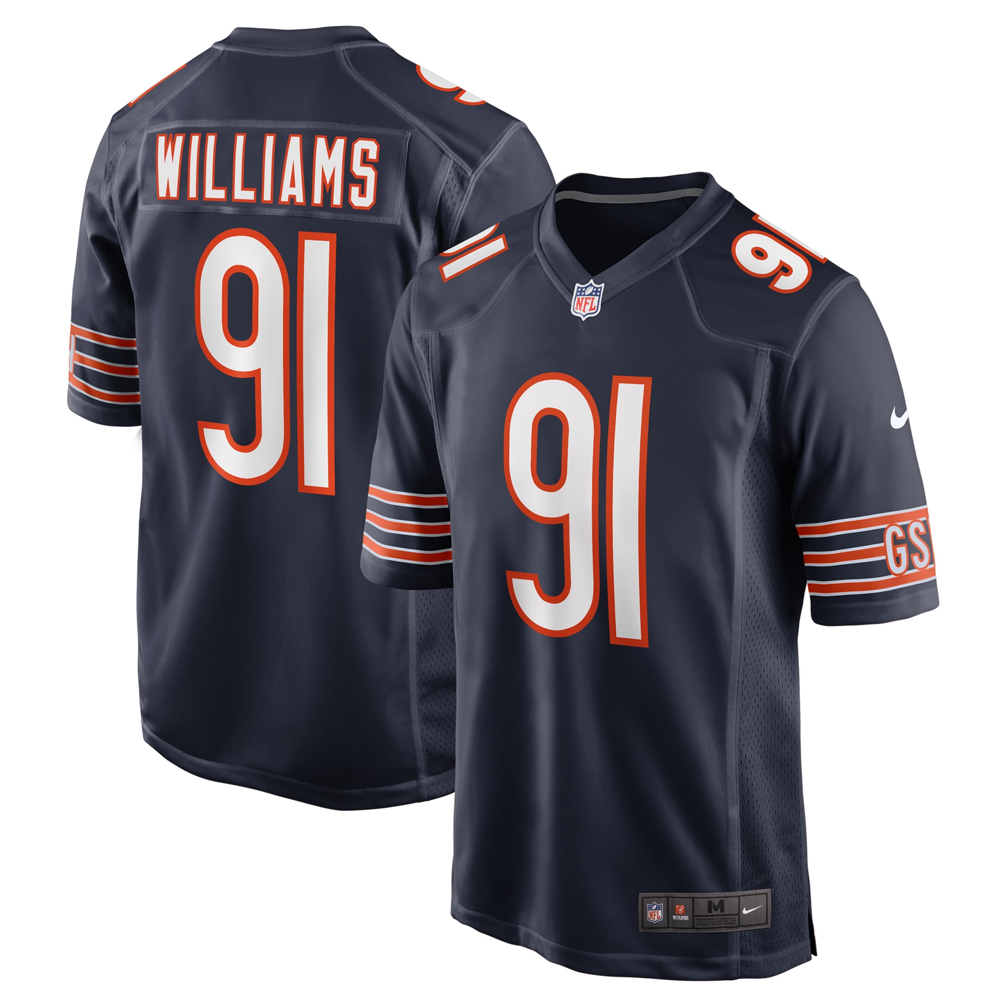 Men's Chicago Bears Chris Williams Navy Game Jersey Js8266