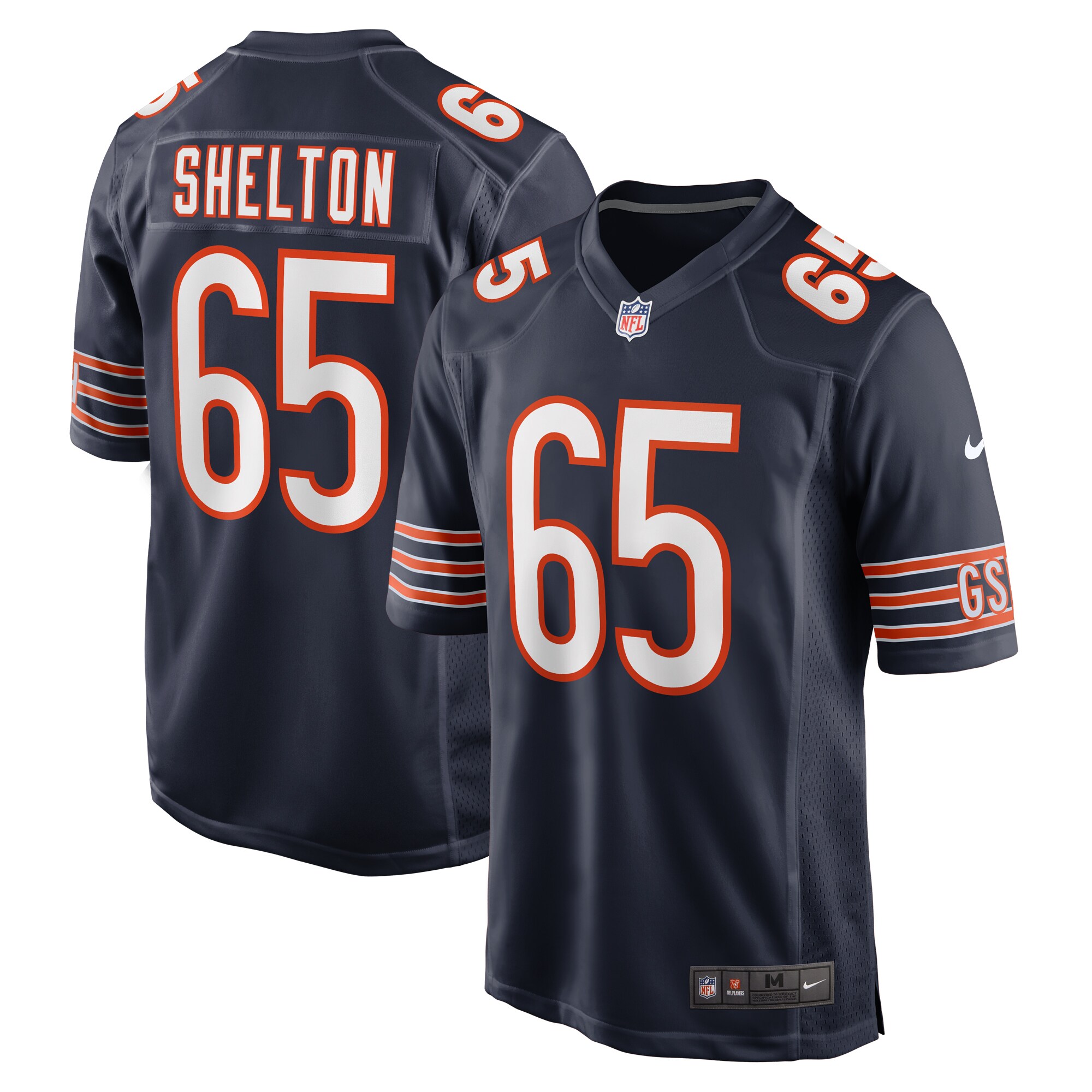 Men's Chicago Bears Coleman Shelton Navy Game Jersey Js9517