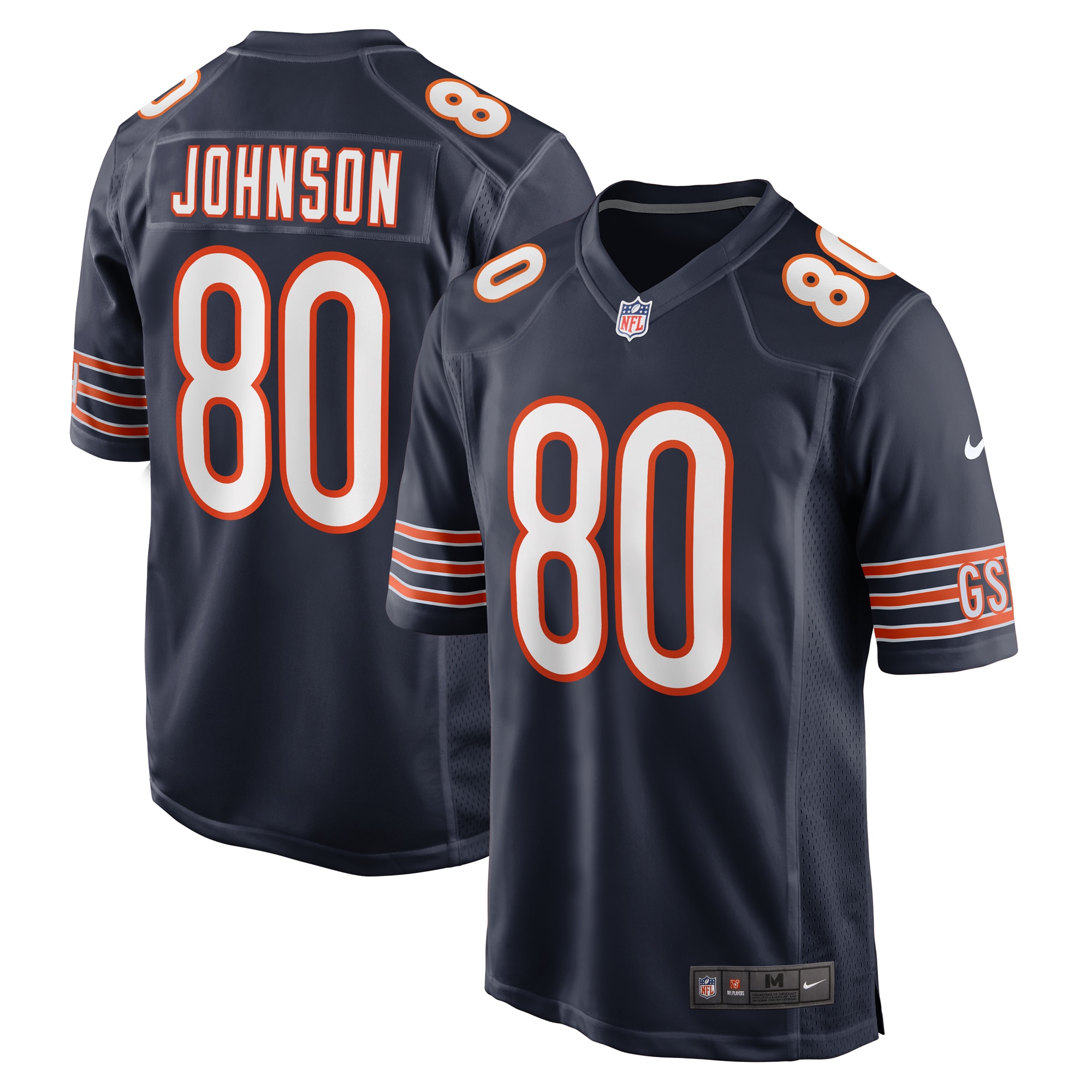 Men's Chicago Bears Collin Johnson Navy Game Jersey Js5517