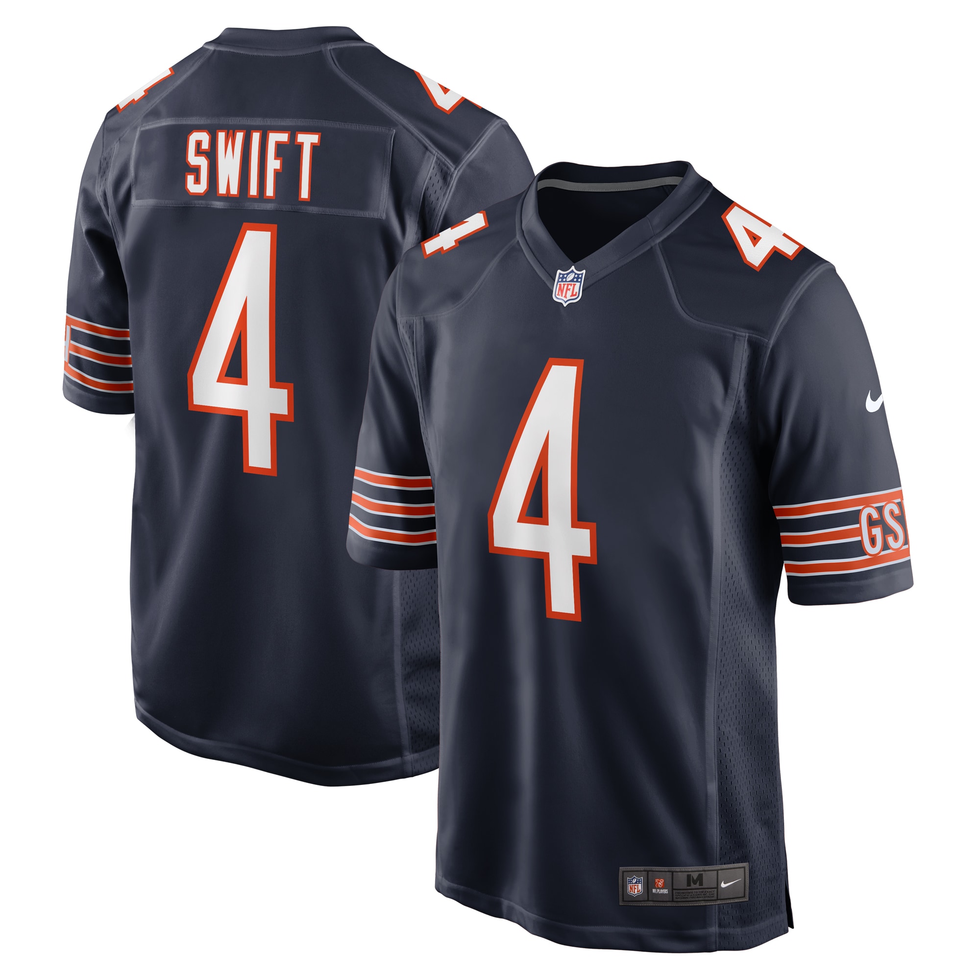 Men's Chicago Bears D'andre Swift Navy Game Jersey Js2002