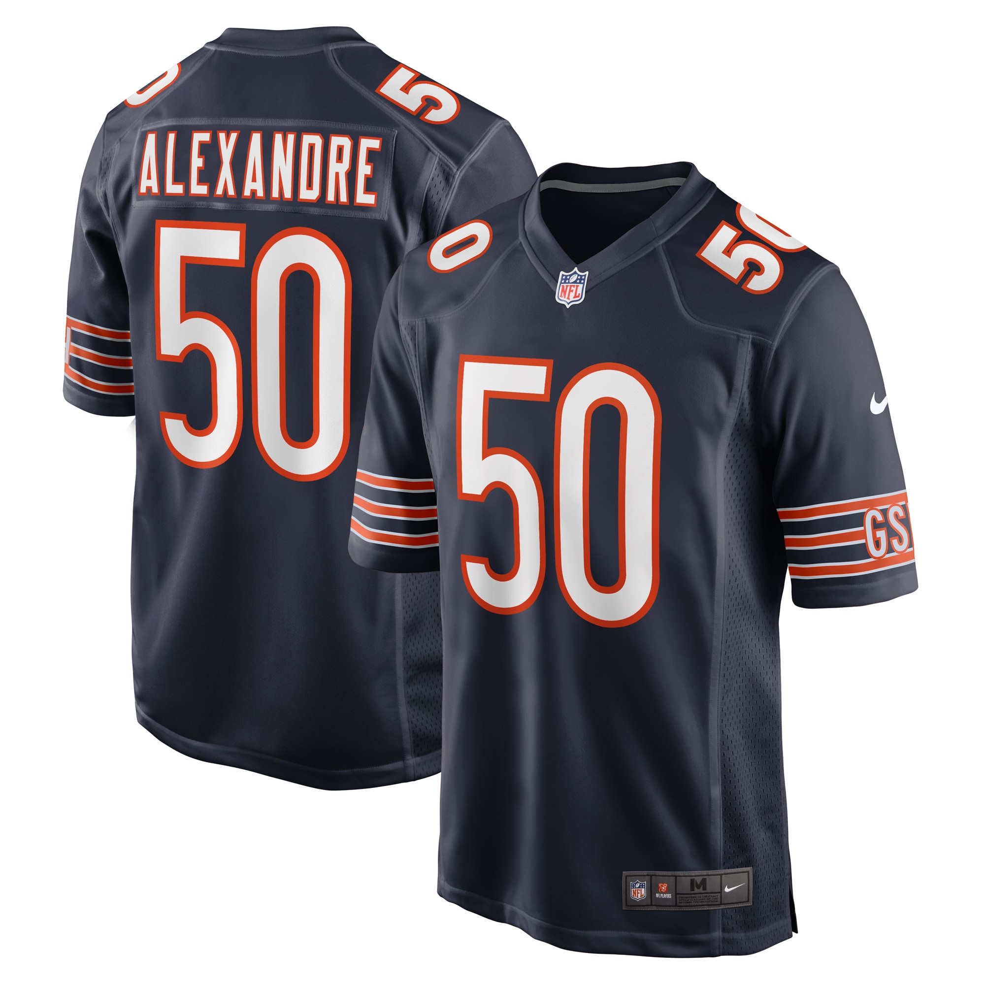 Men's Chicago Bears Deslin Alexandre Navy Team Game Jersey Js2485