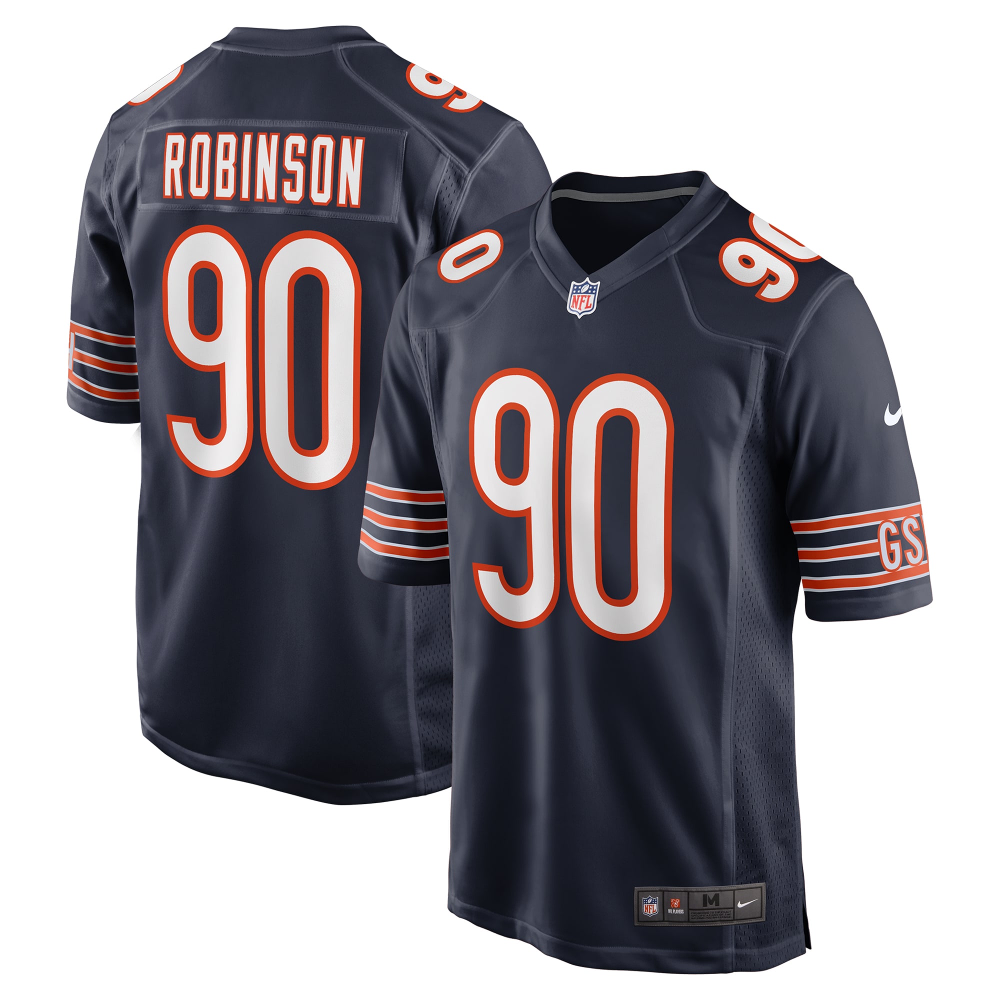 Men's Chicago Bears Dominique Robinson Navy Game Jersey Js8957