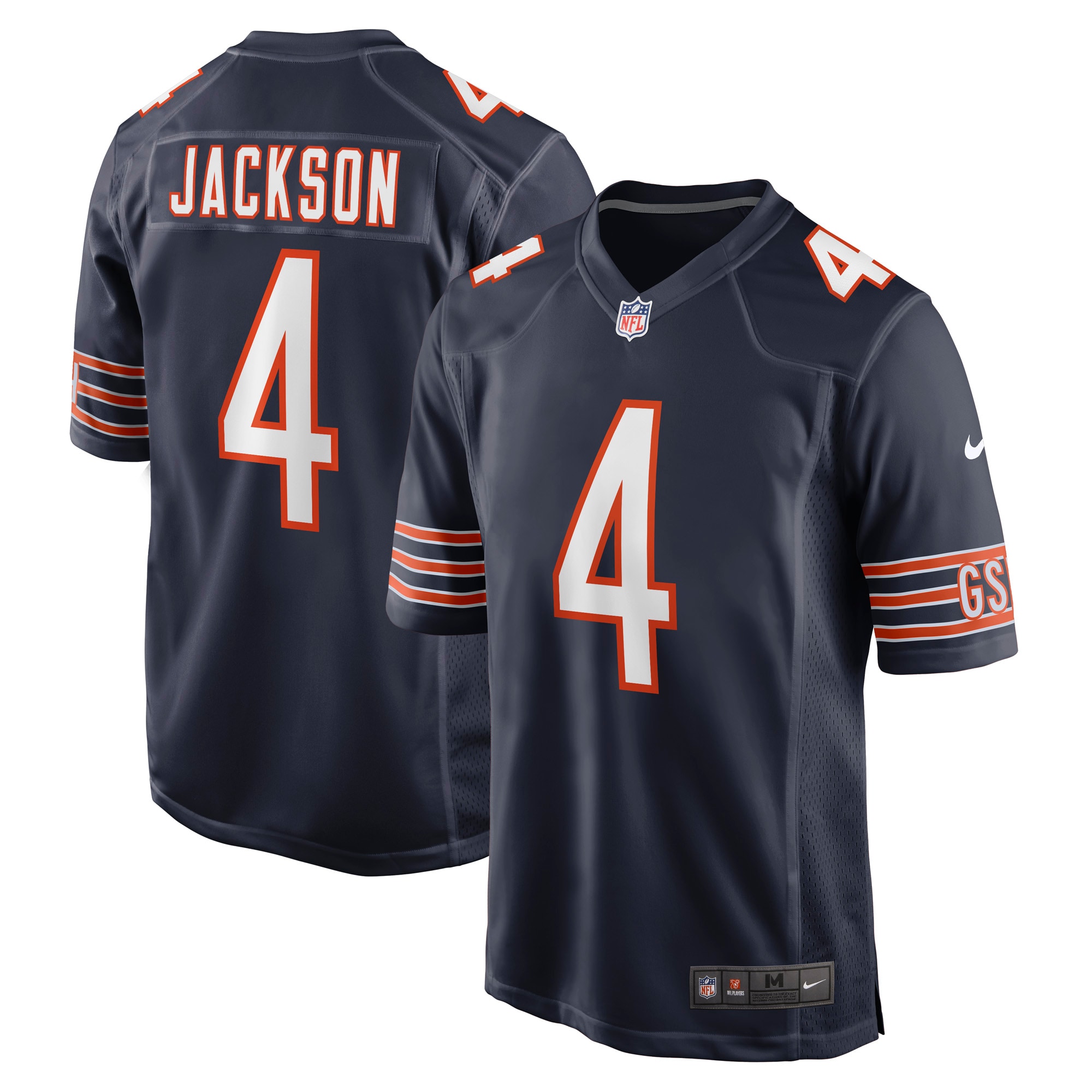 Men's Chicago Bears Eddie Jackson Navy Game Player Jersey Js3659