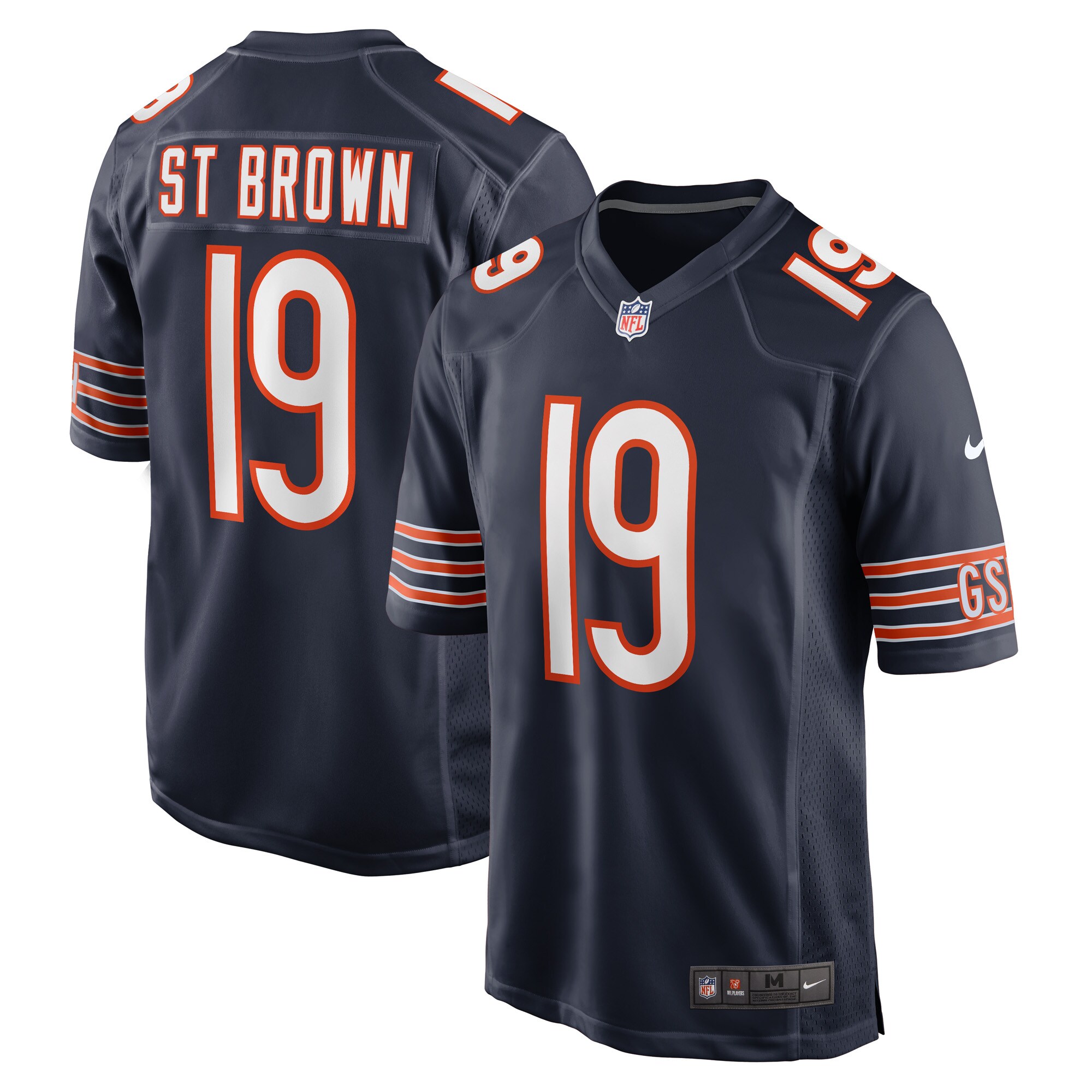 Men's Chicago Bears Equanimeous St. Brown Navy Game Player Jersey Js6599