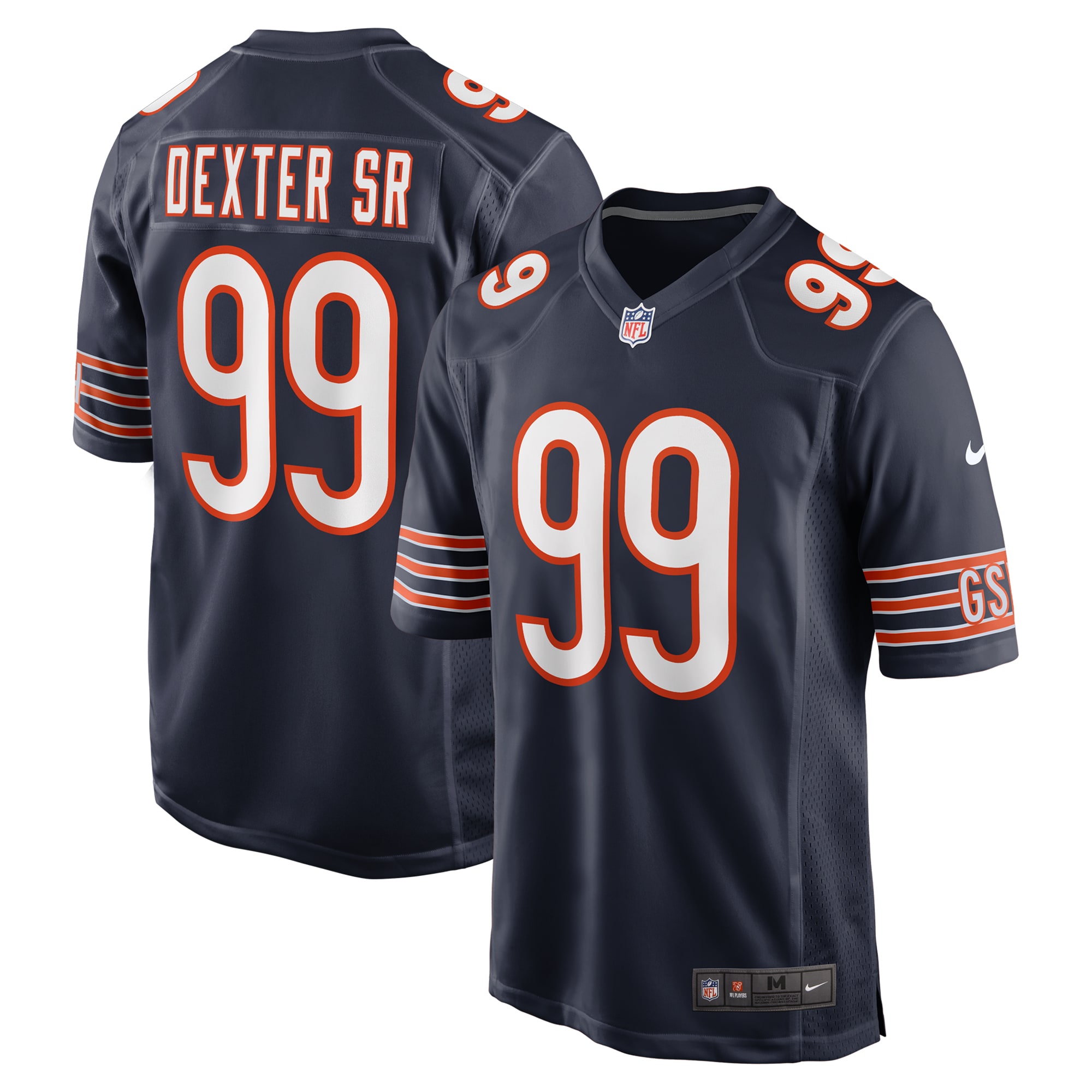 Men's Chicago Bears Gervon Dexter Sr. Navy Game Jersey Js2073