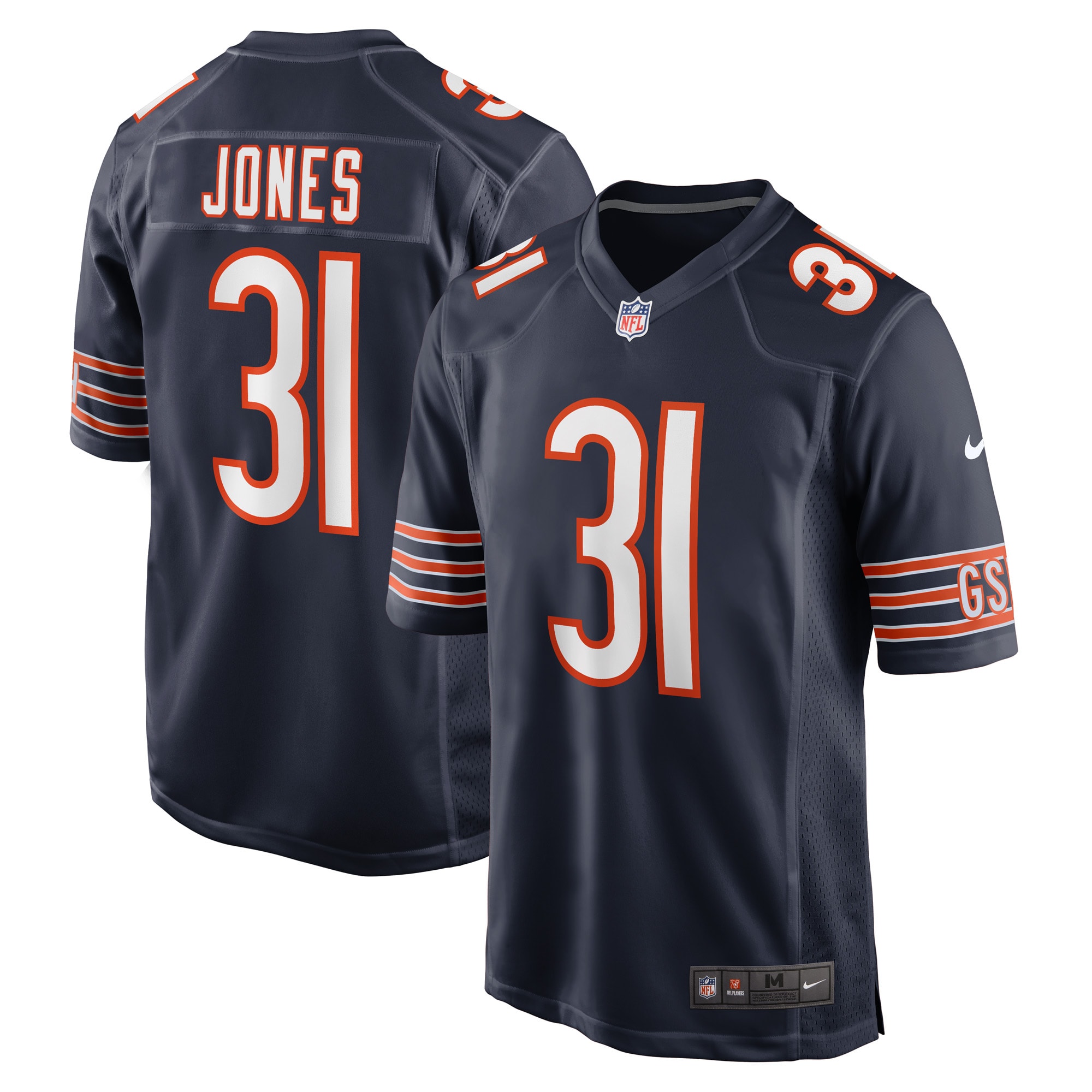 Men's Chicago Bears Jaylon Jones Navy Game Player Jersey Js2475