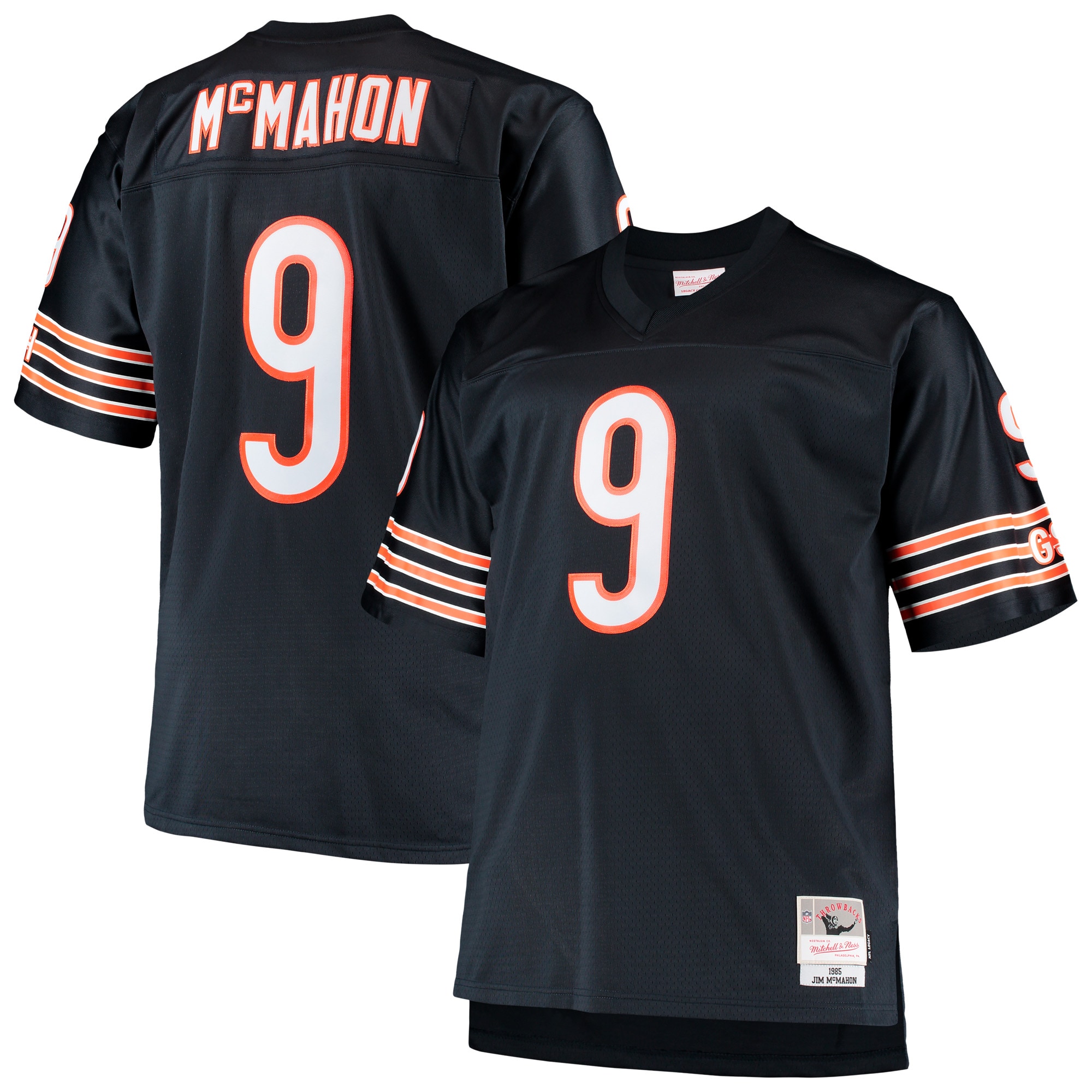 Men's Chicago Bears Jim Mcmahon Mitchell & Ness Navy Big & Tall 1985 Retired Player Jersey Js6152