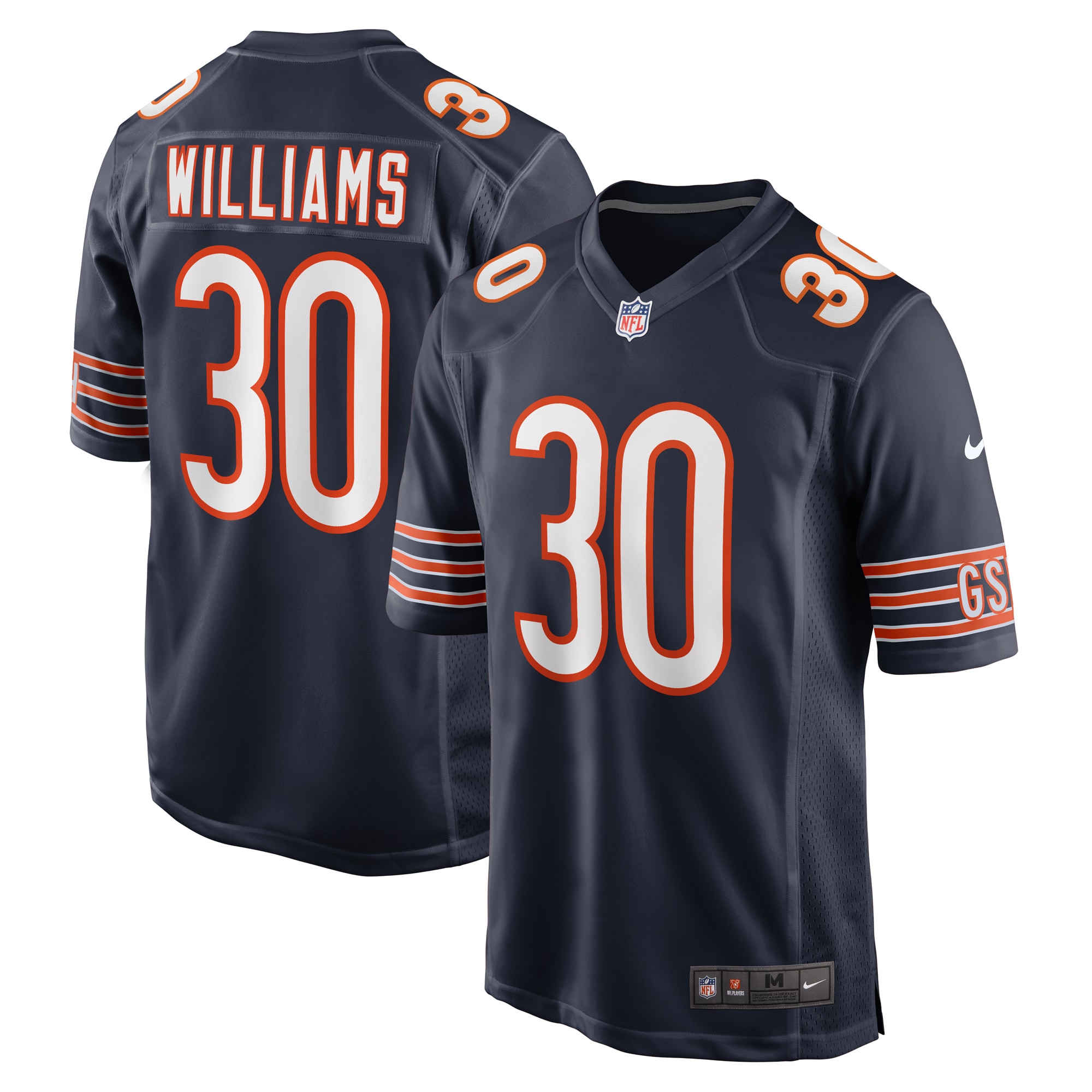 Men's Chicago Bears Joejuan Williams Navy Game Jersey Js2602