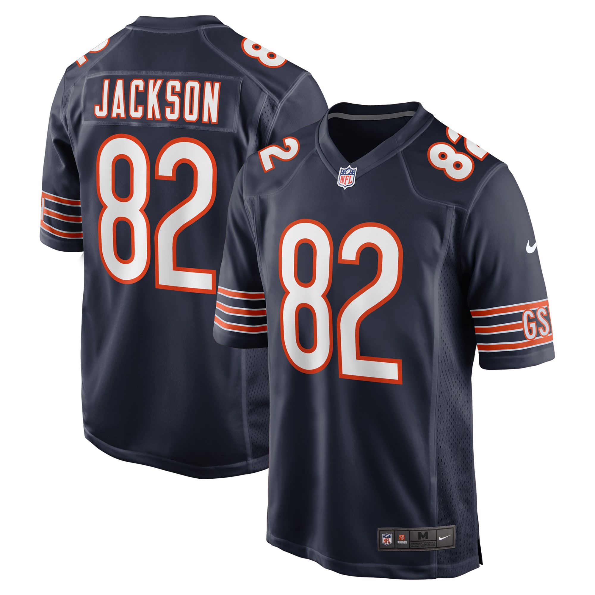 Men's Chicago Bears John Jackson Navy Game Jersey Js2012
