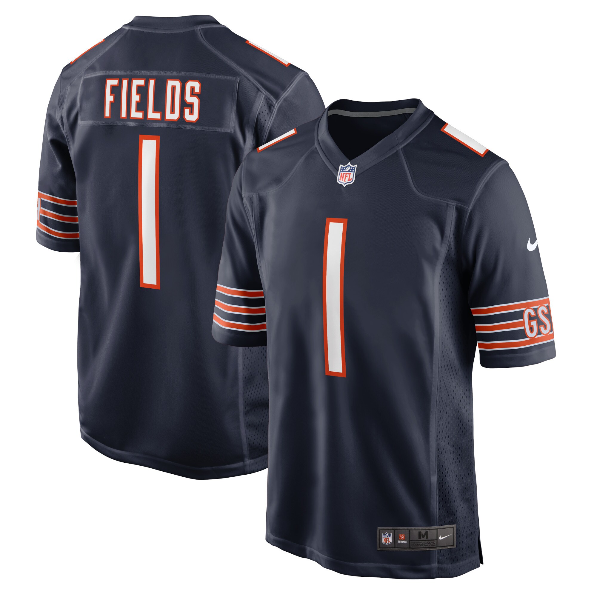 Men's Chicago Bears Justin Fields Navy Player Game Jersey Js9728