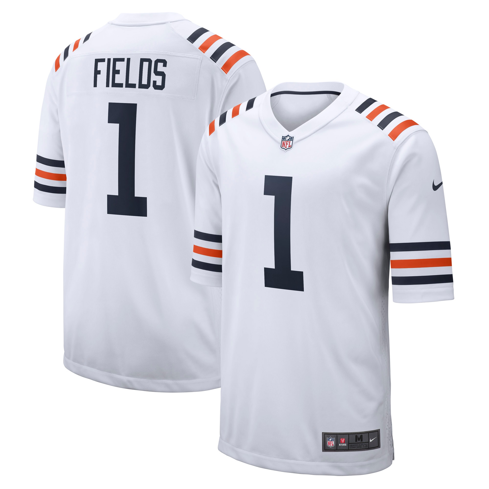 Men's Chicago Bears Justin Fields White Alternate Classic Game Jersey Js9490