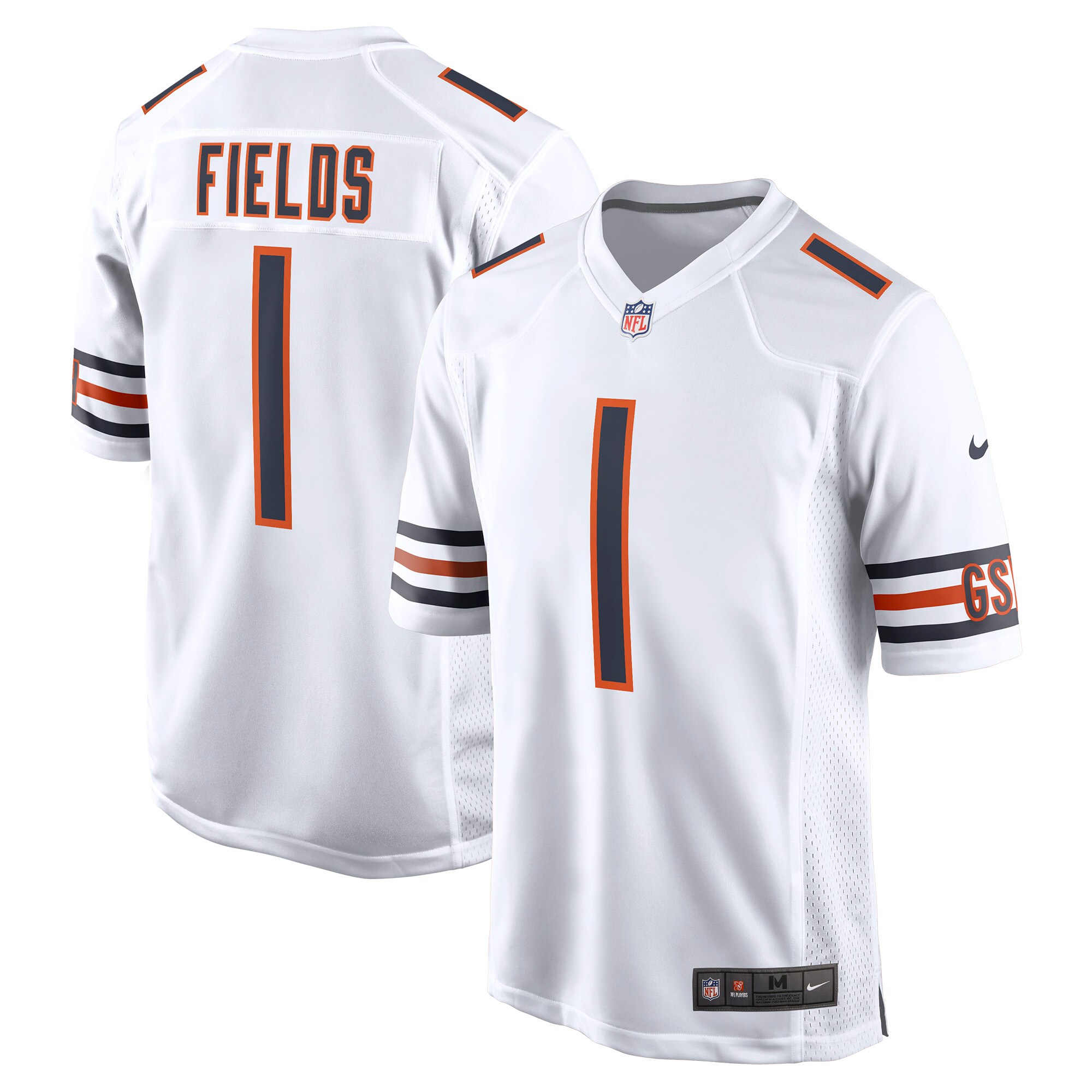 Men's Chicago Bears Justin Fields White Player Game Jersey Js5836