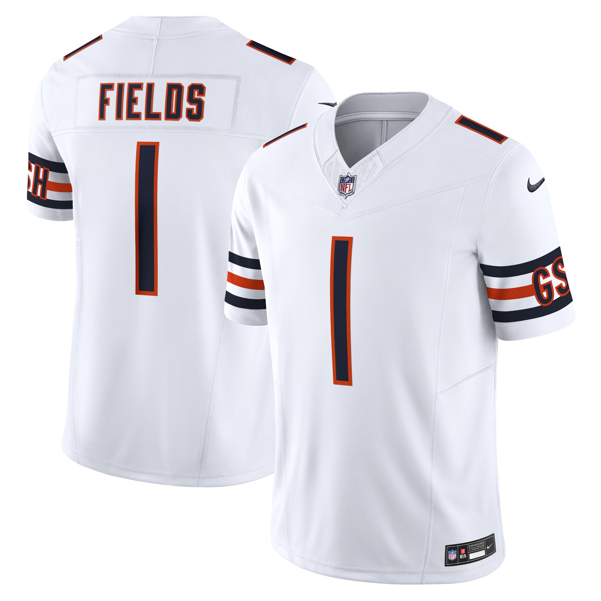 Men's Chicago Bears Justin Fields White Vapor F.u.s.e. Limited Jersey Js3983