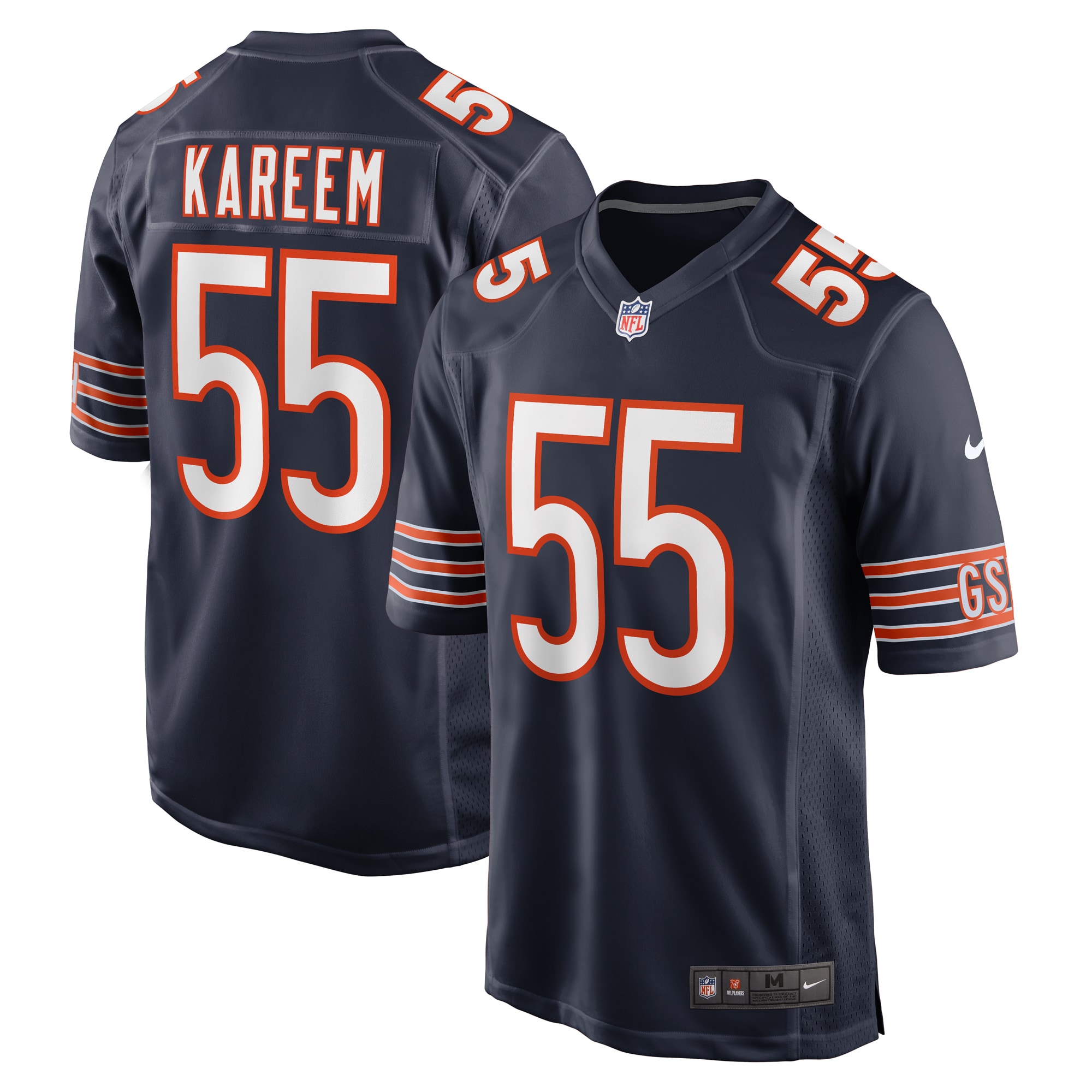 Men's Chicago Bears Khalid Kareem Navy Team Game Jersey Js7314