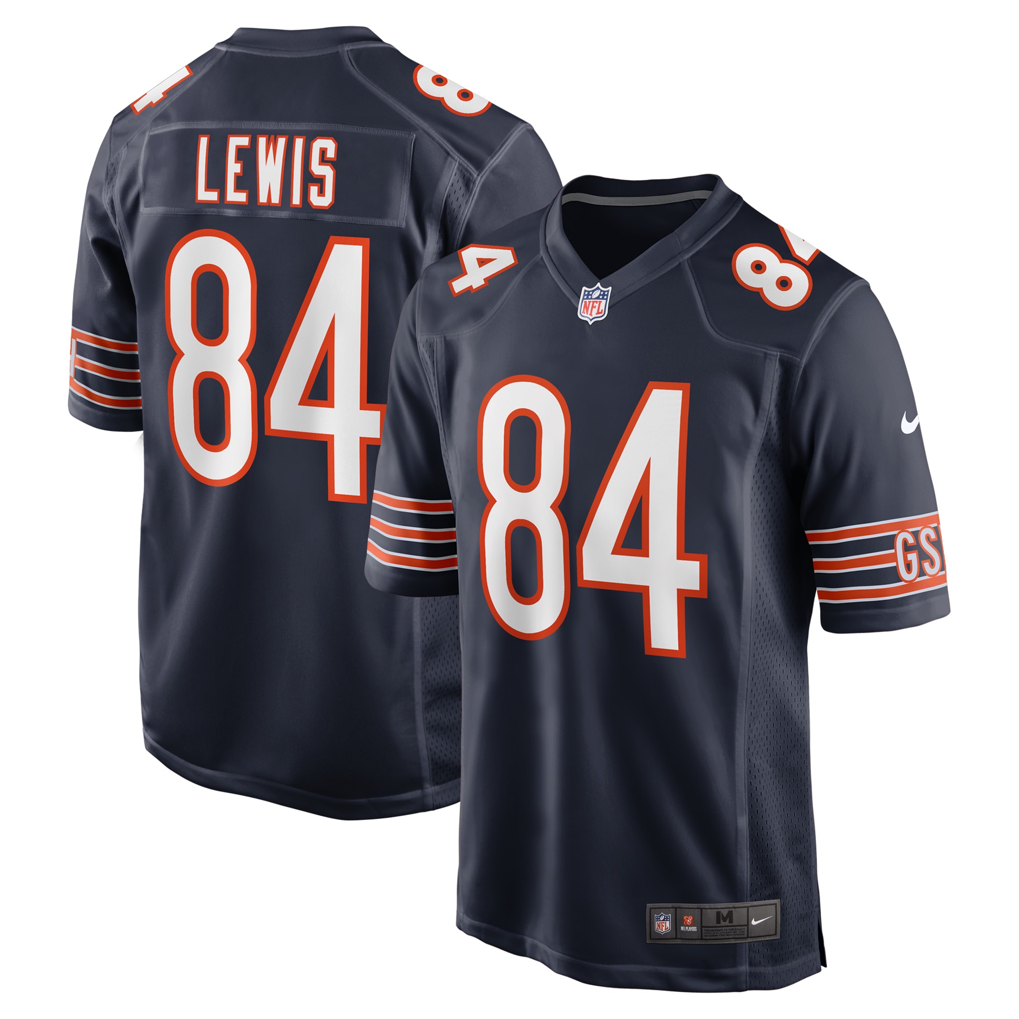 Men's Chicago Bears Marcedes Lewis Navy Game Jersey Js9026