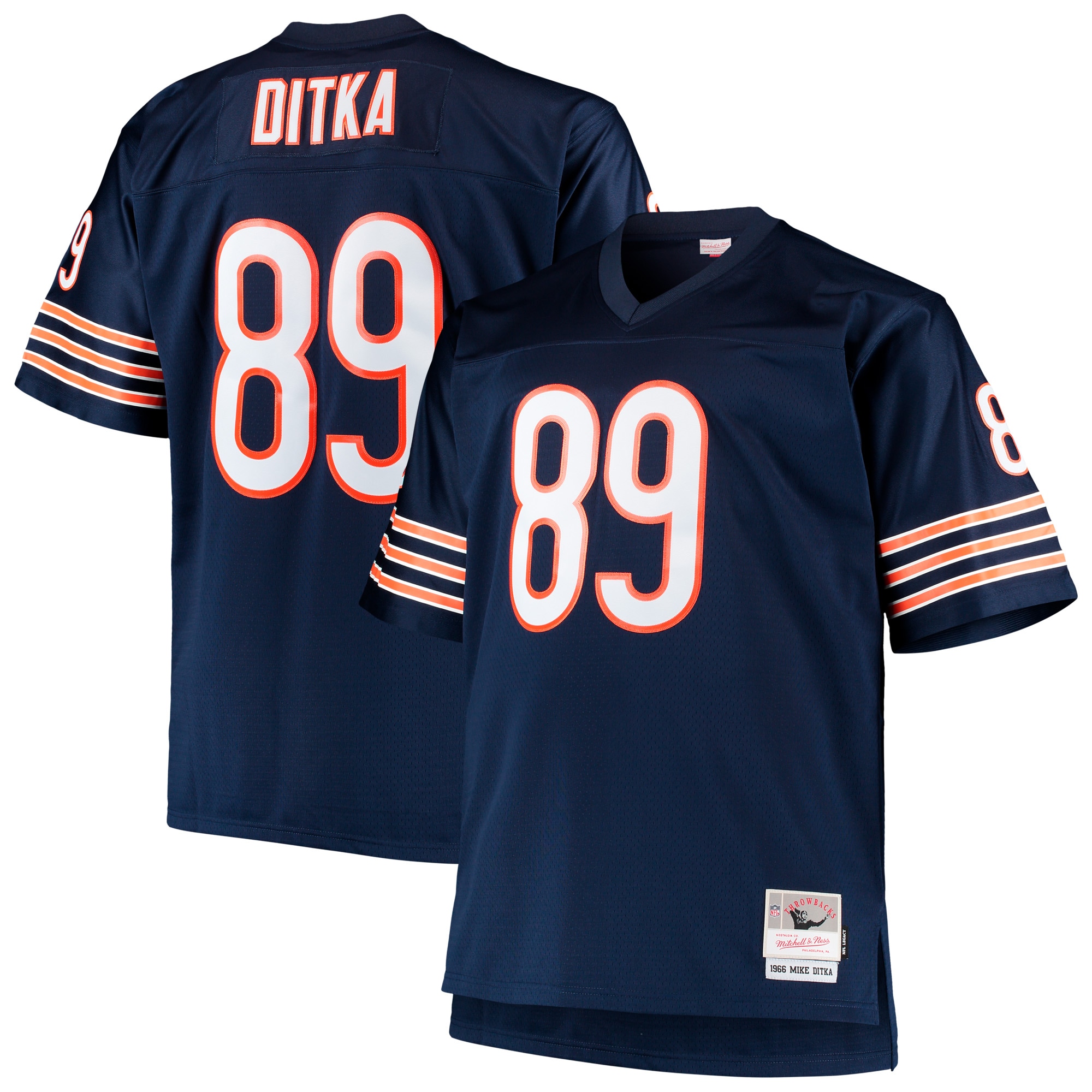 Men's Chicago Bears Mike Ditka Mitchell & Ness Navy Big & Tall 1966 Retired Player Jersey Js9759