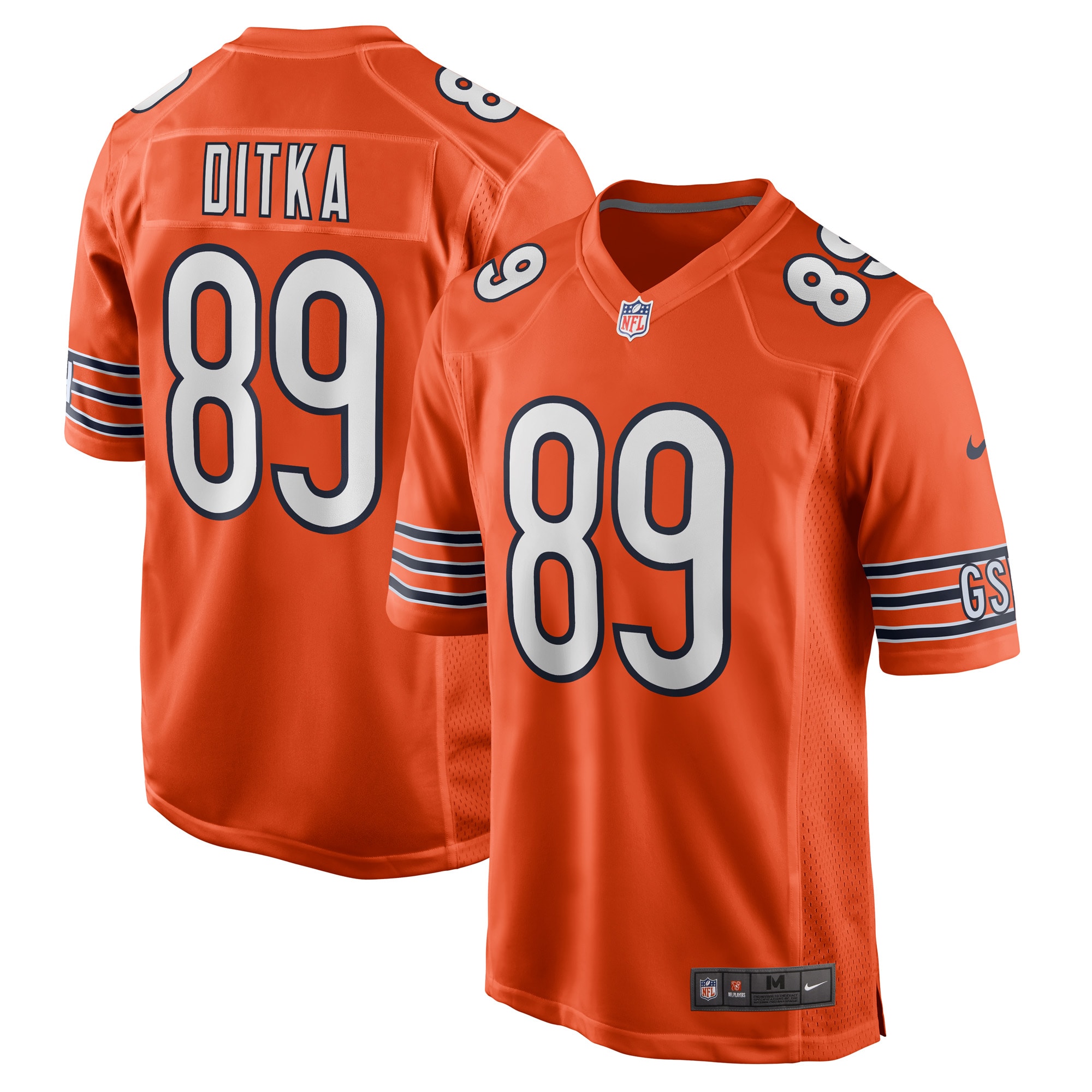 Men's Chicago Bears Mike Ditka Orange Retired Player Jersey Js9903