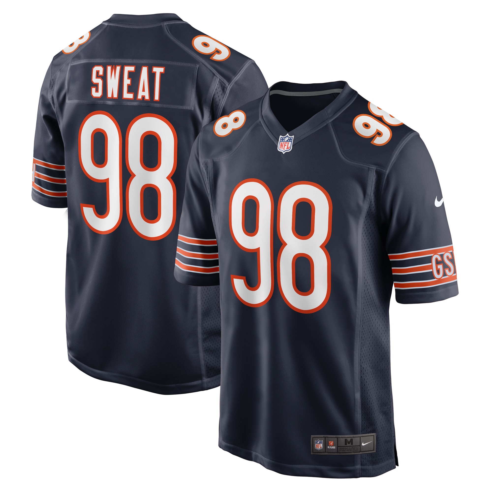 Men's Chicago Bears Montez Sweat Navy Game Jersey Js5285