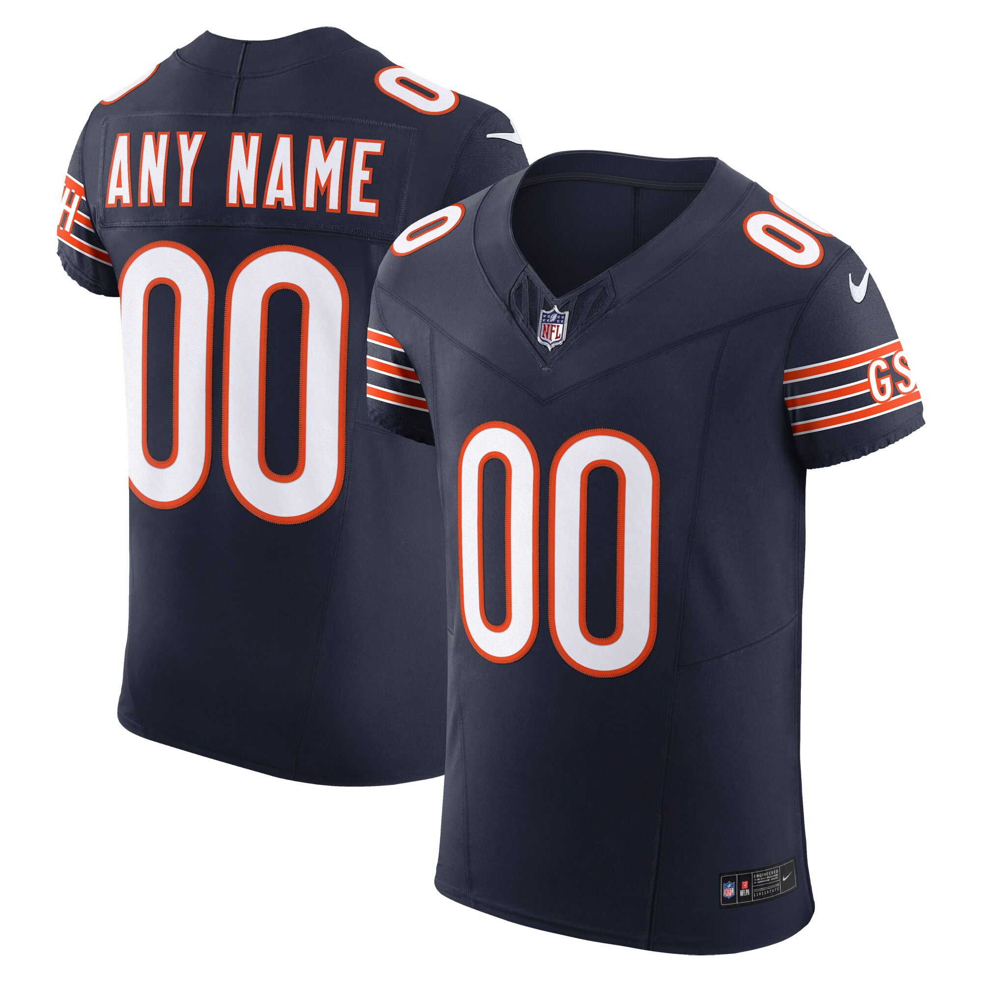 Men's Chicago Bears Navy Vapor F.u.s.e. Elite Custom Jersey Js7077