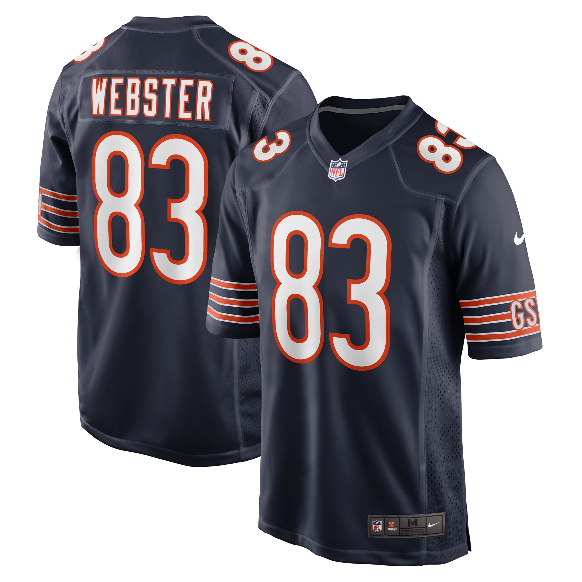 Men's Chicago Bears Nsimba Webster Navy Team Game Jersey Js9573