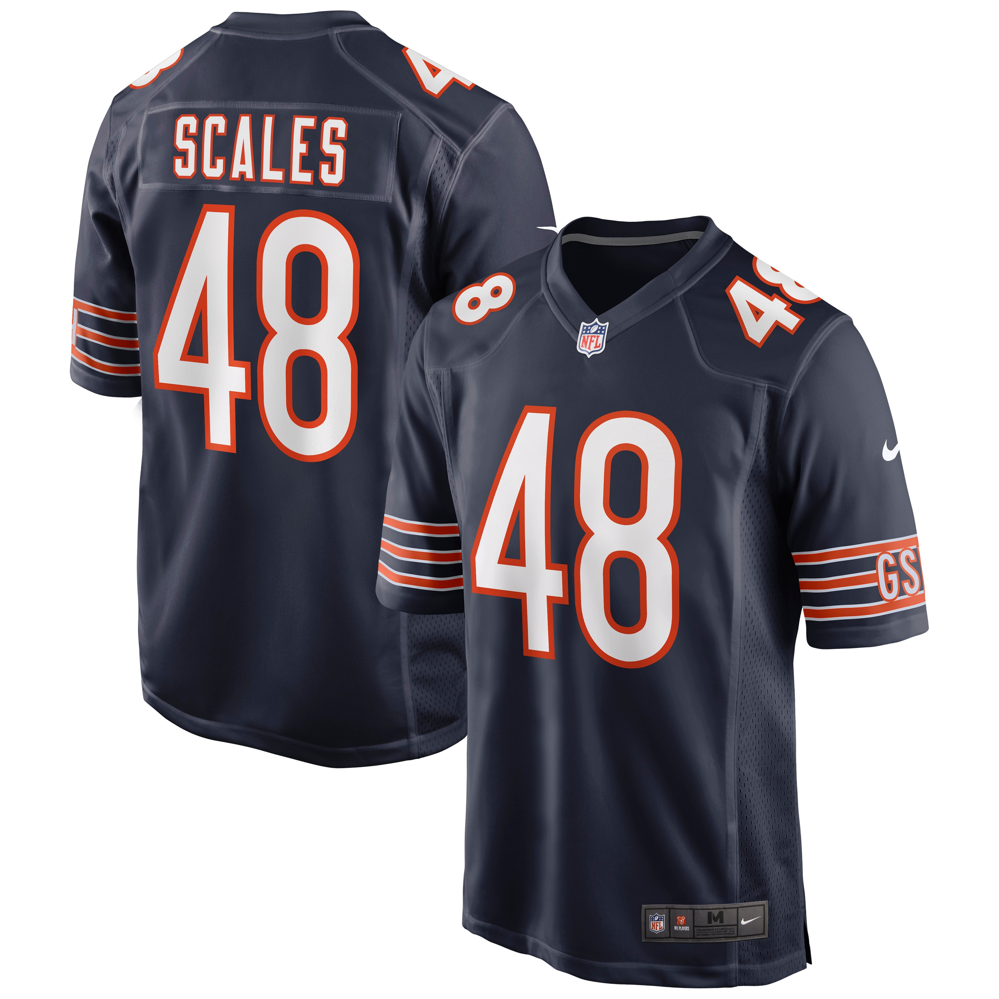 Men's Chicago Bears Patrick Scales Navy Game Jersey Js9501