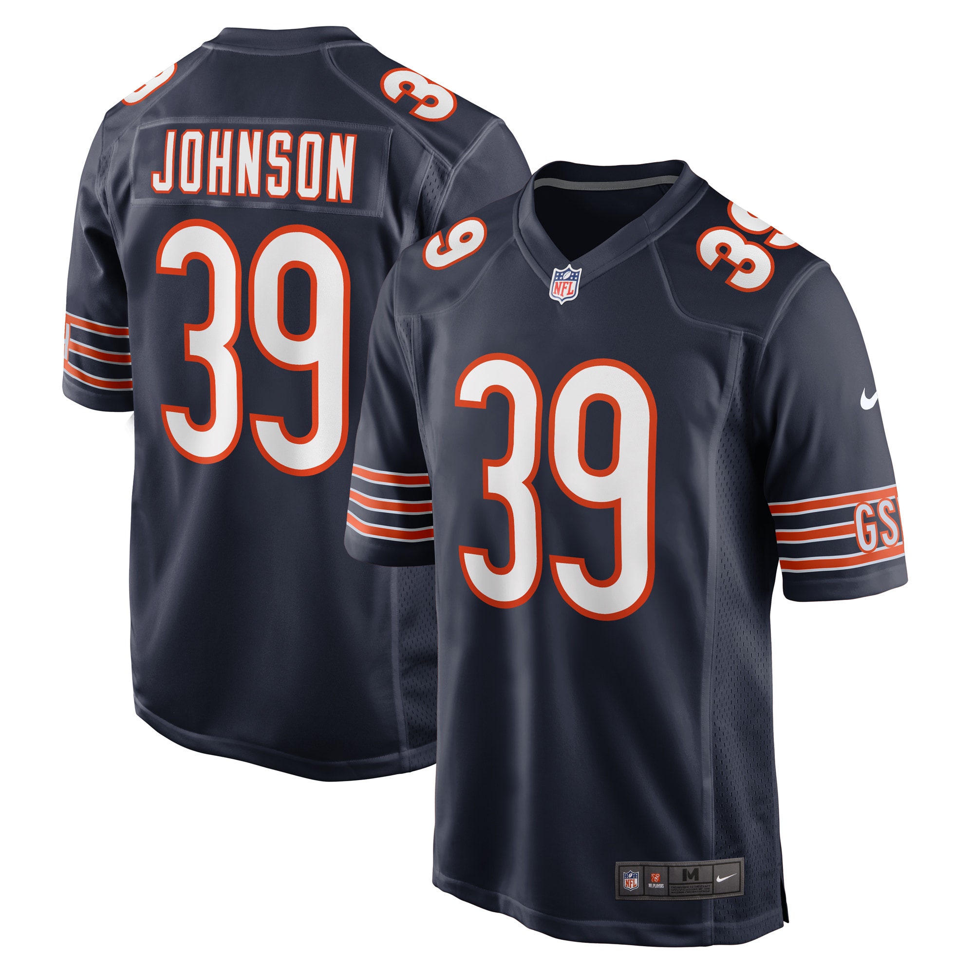Men's Chicago Bears Quindell Johnson Navy Team Game Jersey Js7689