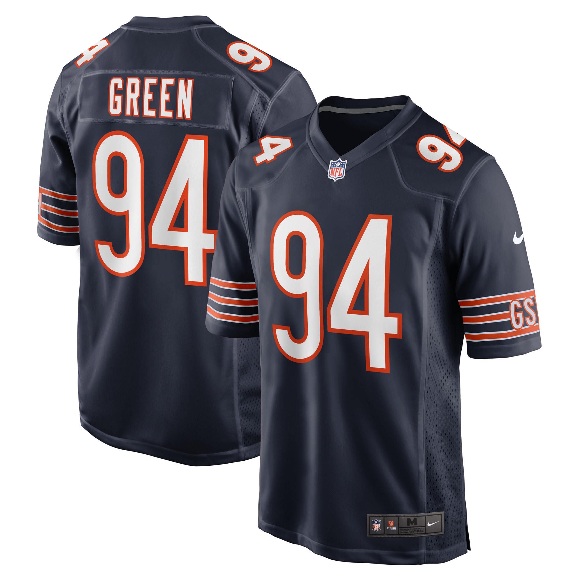 Men's Chicago Bears Rasheem Green Navy Game Jersey Js4055