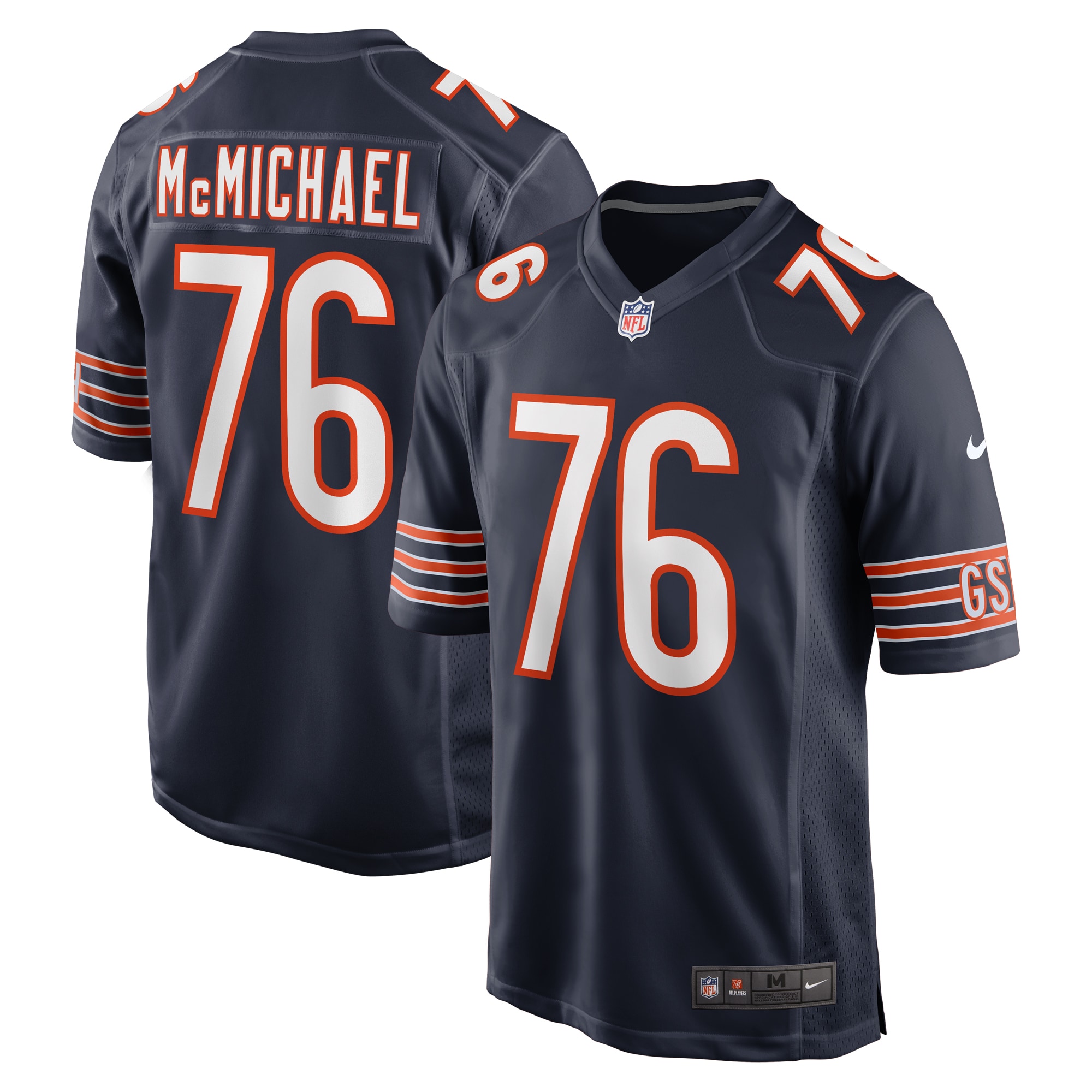 Men's Chicago Bears Steve Mcmichael Navy Retired Player Game Jersey Js5041