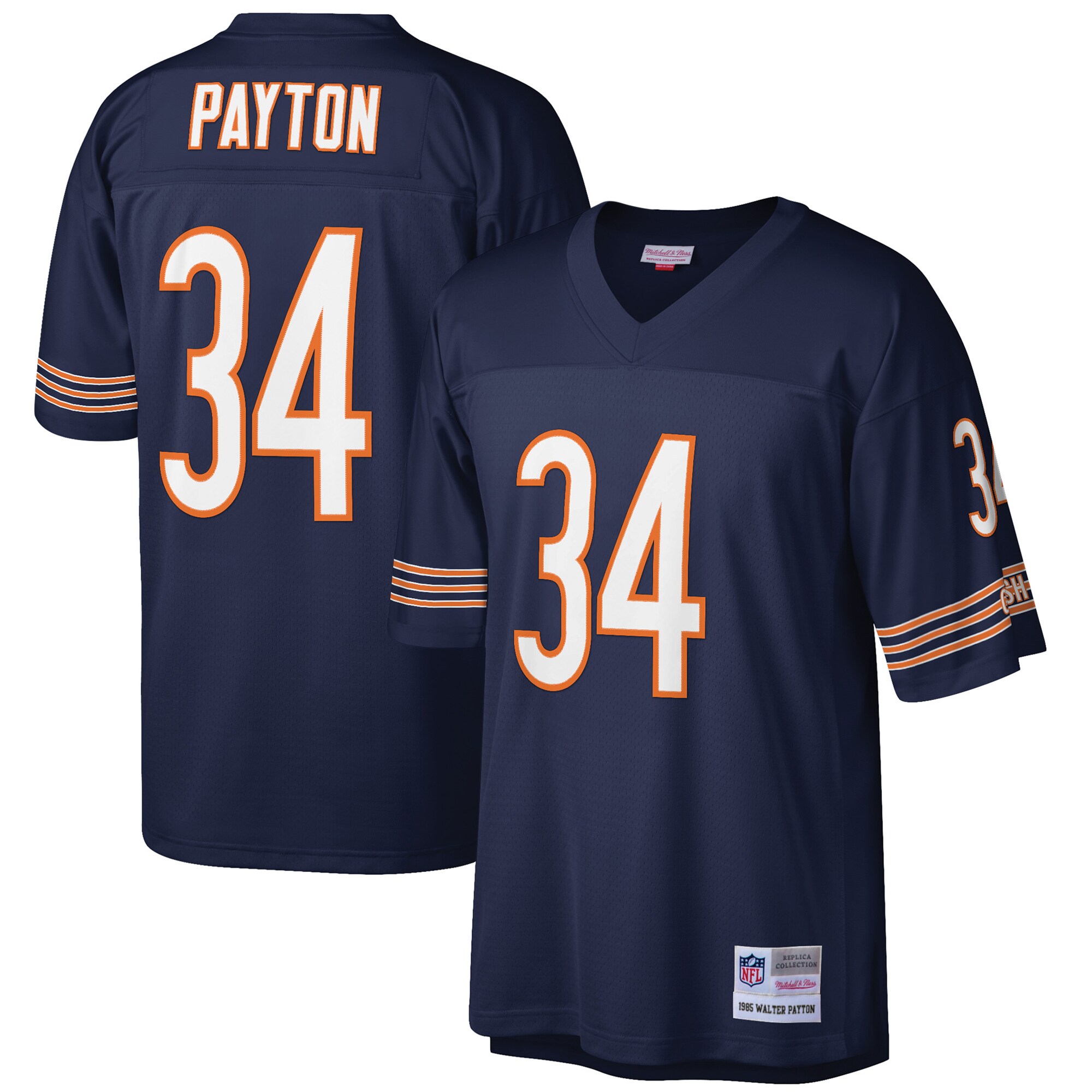 Men's Chicago Bears Walter Payton Mitchell & Ness Navy Big & Tall 1985 Retired Player Jersey Js9604