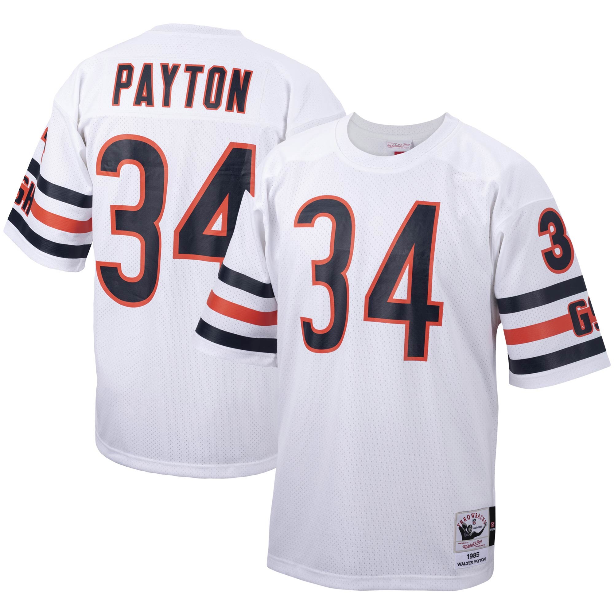 Men's Chicago Bears Walter Payton Mitchell & Ness White Big & Tall 1985 Retired Player Jersey Js7660