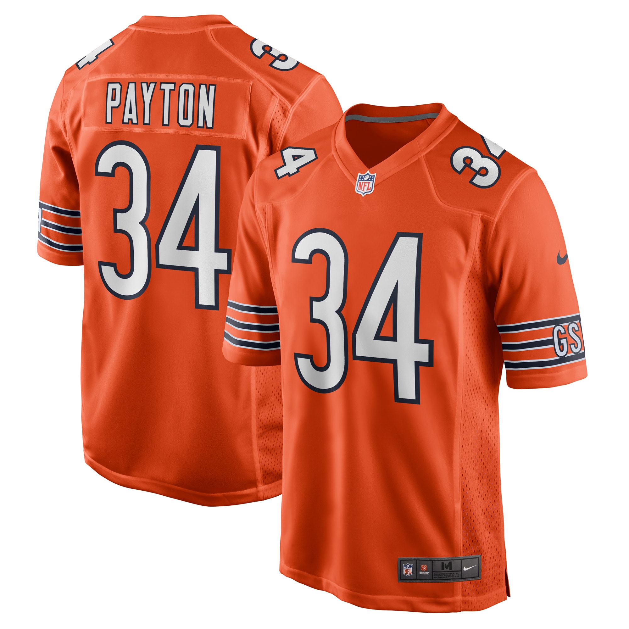Men's Chicago Bears Walter Payton Orange Retired Player Jersey Js6200