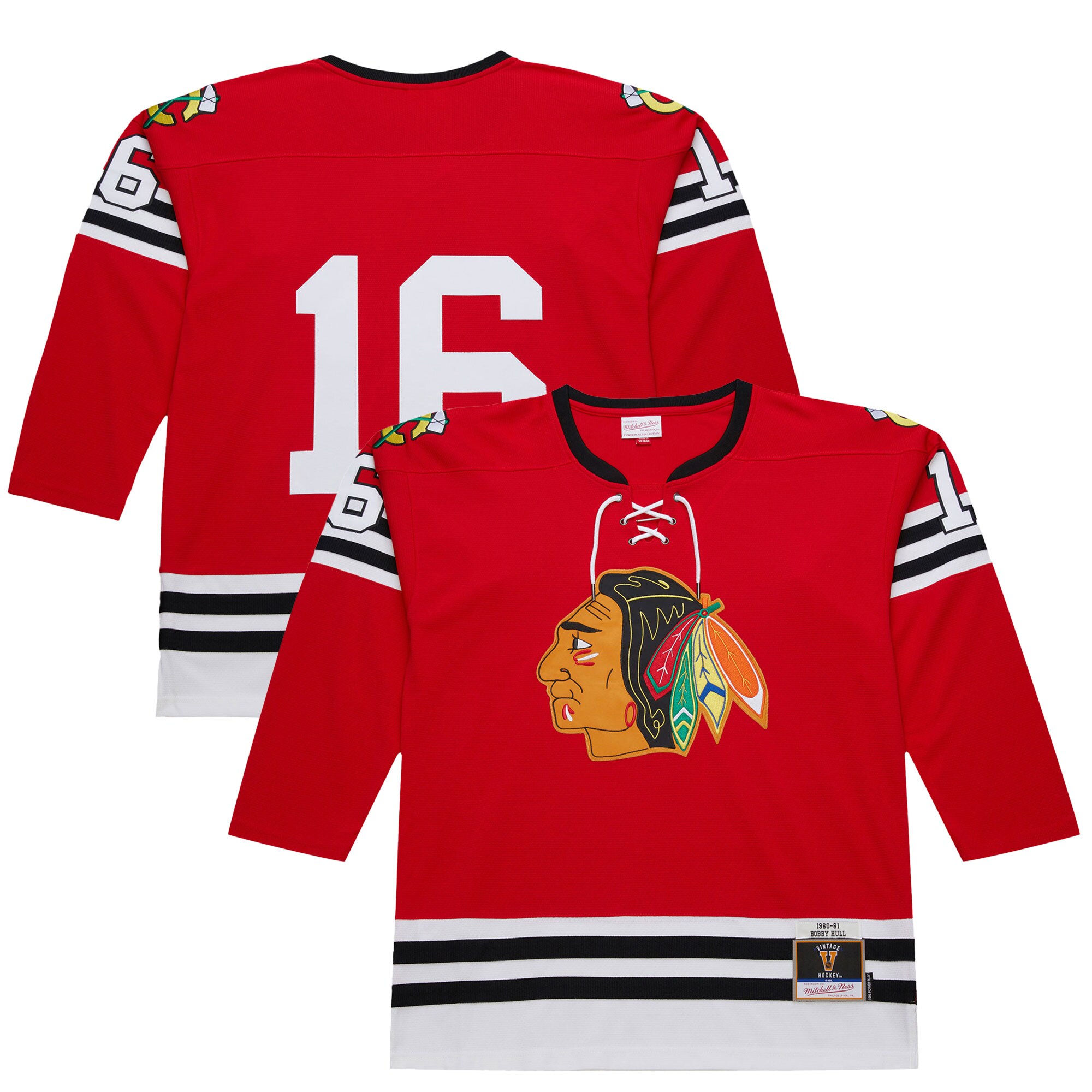 Men's Chicago Blackhawks Bobby Hull Scarlet 1960-61 Power Play Jersey