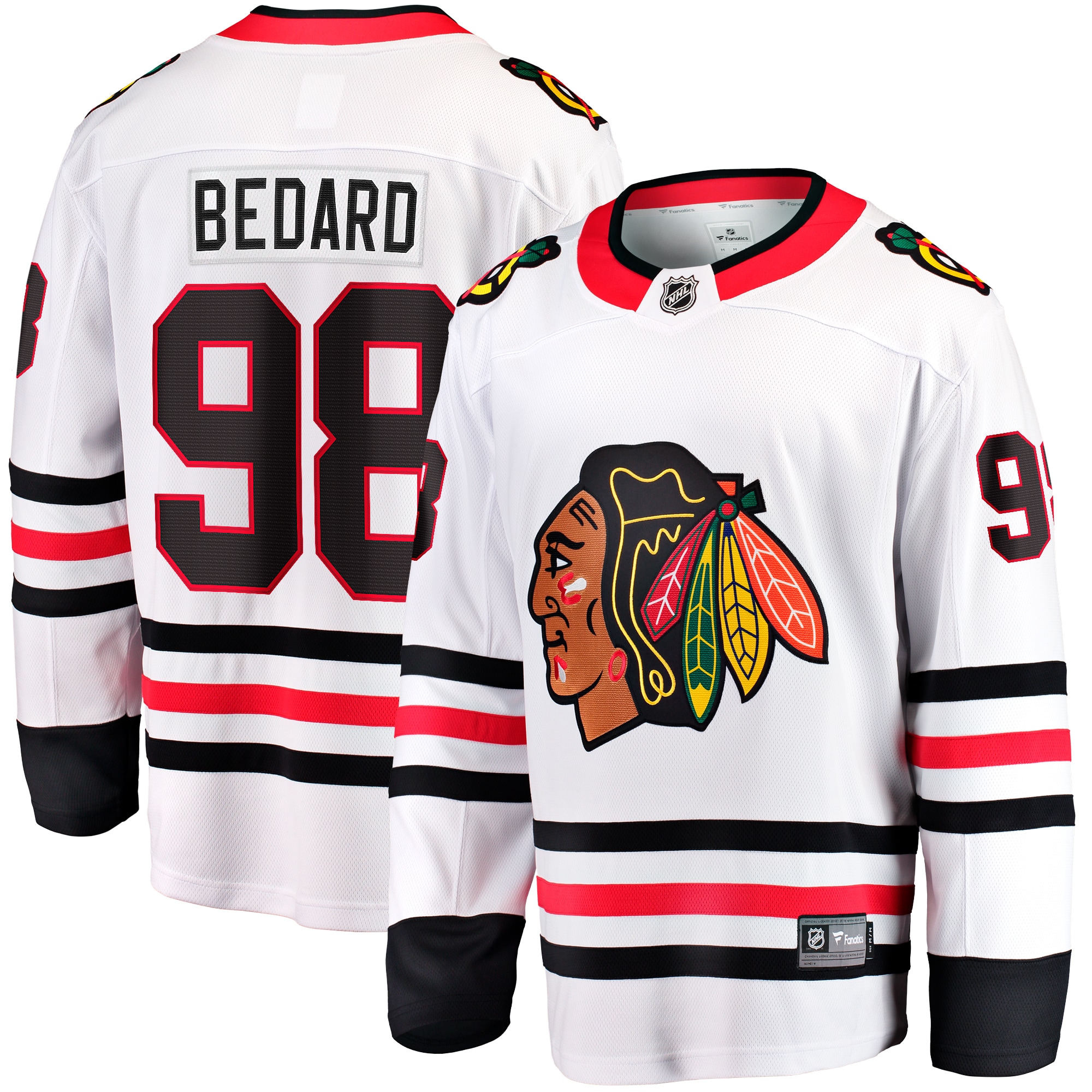 Men's Chicago Blackhawks Connor Bedard White Away Breakaway Player Jersey