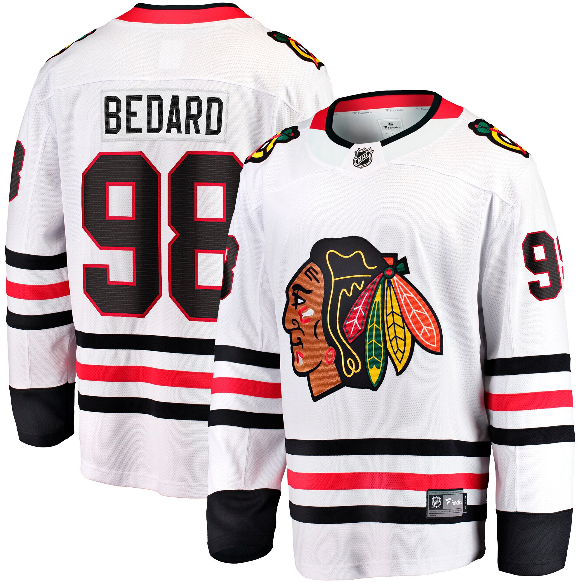 Men's Chicago Blackhawks Connor Bedard White Away Premier Breakaway Player Jersey