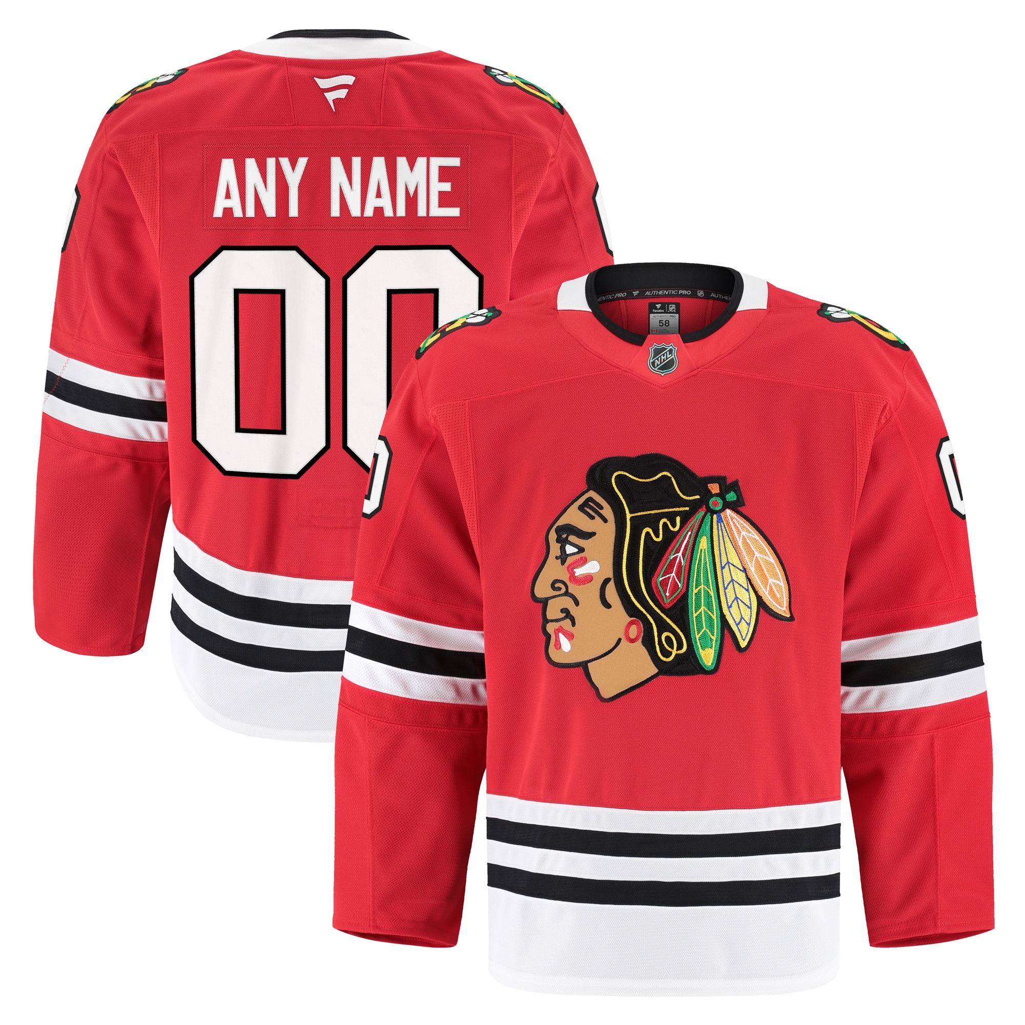Men's Chicago Blackhawks Red Home Pro Custom Jersey
