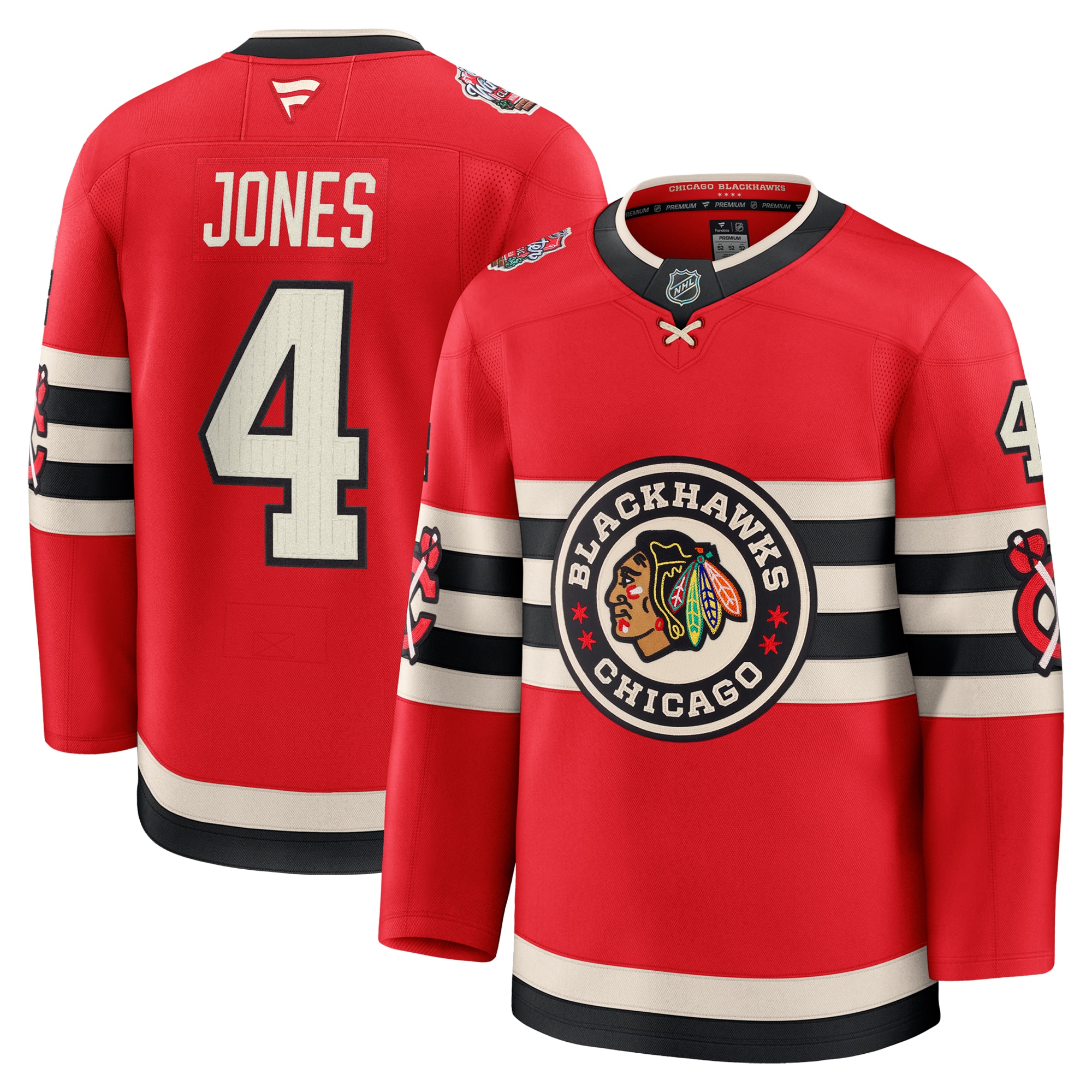 Men's Chicago Blackhawks Seth Jones Red 2025 Nhl Winter Classic Premium Player Jersey