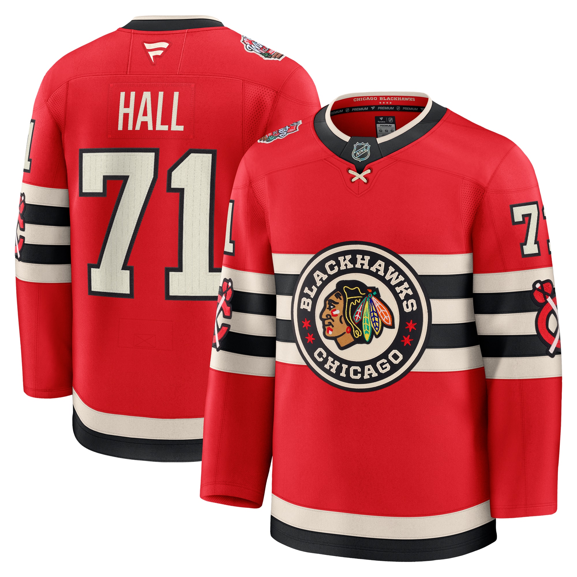 Men's Chicago Blackhawks Taylor Hall Red 2025 Nhl Winter Classic Premium Player Jersey
