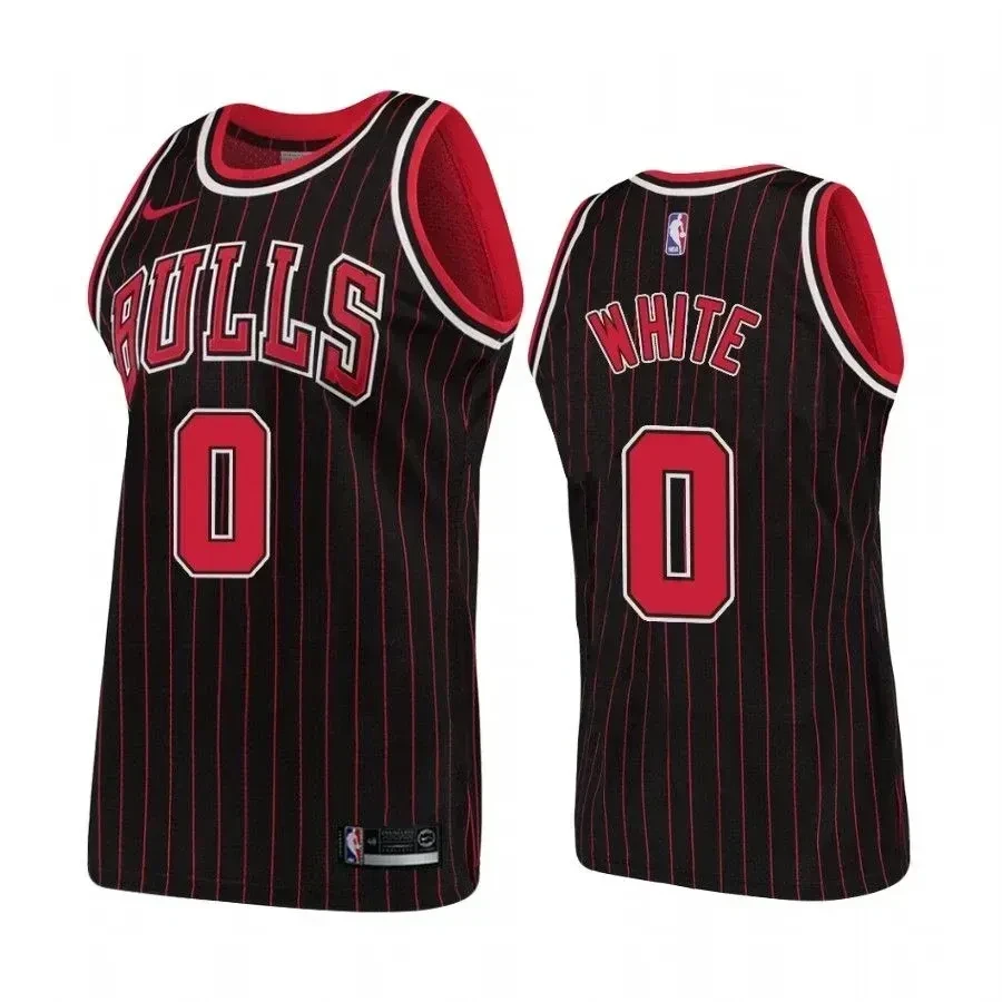 Men's Chicago Bulls 0 Coby White Hardwood Classics Black Jersey