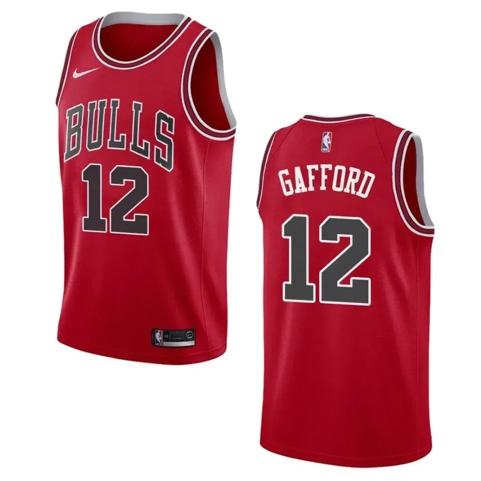 Men's Chicago Bulls 12 Daniel Gafford Icon Swingman Jersey - Red