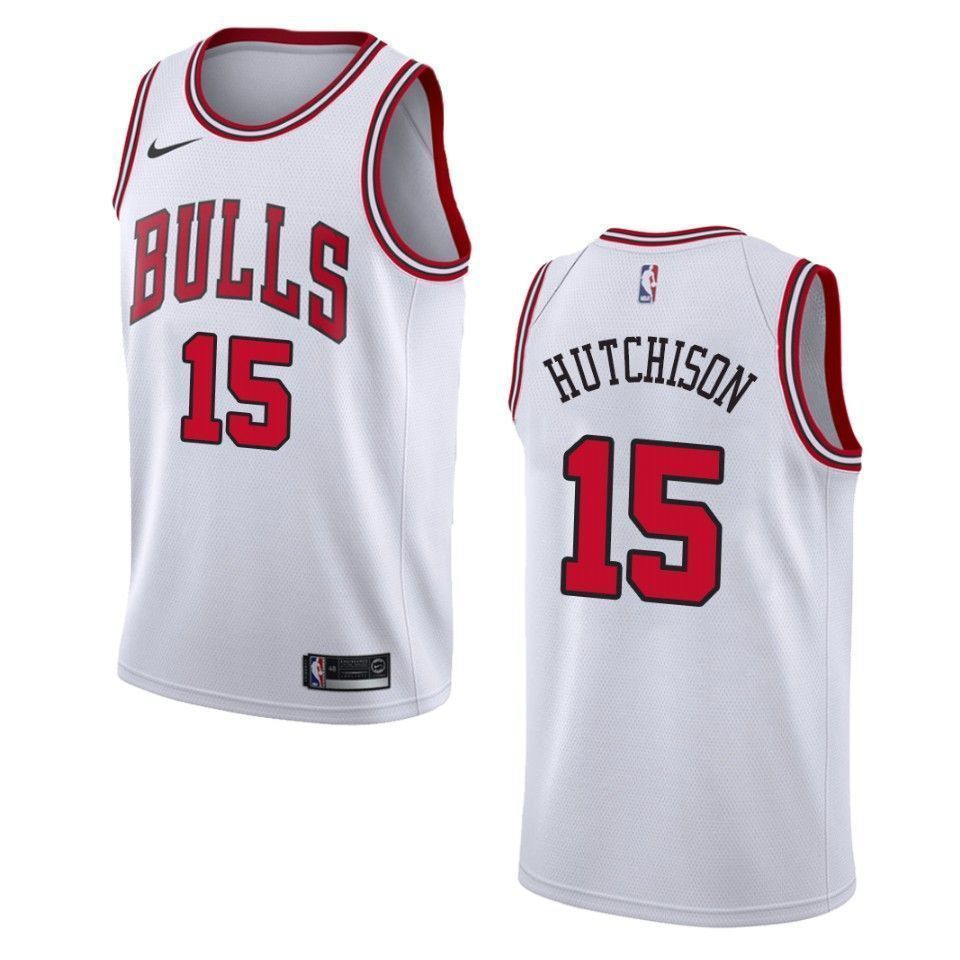 Men's Chicago Bulls 15 Chandler Hutchison Association Swingman Jersey - White