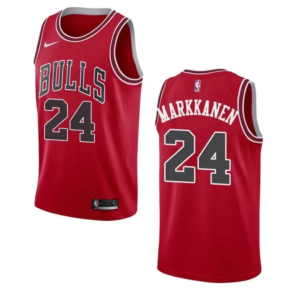 Men's Chicago Bulls 24 Lauri Markkanen Icon Swingman Jersey - Red