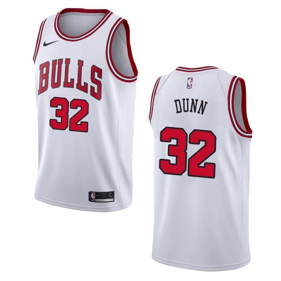 Men's Chicago Bulls 32 Kris Dunn Association Swingman Jersey - Wihte