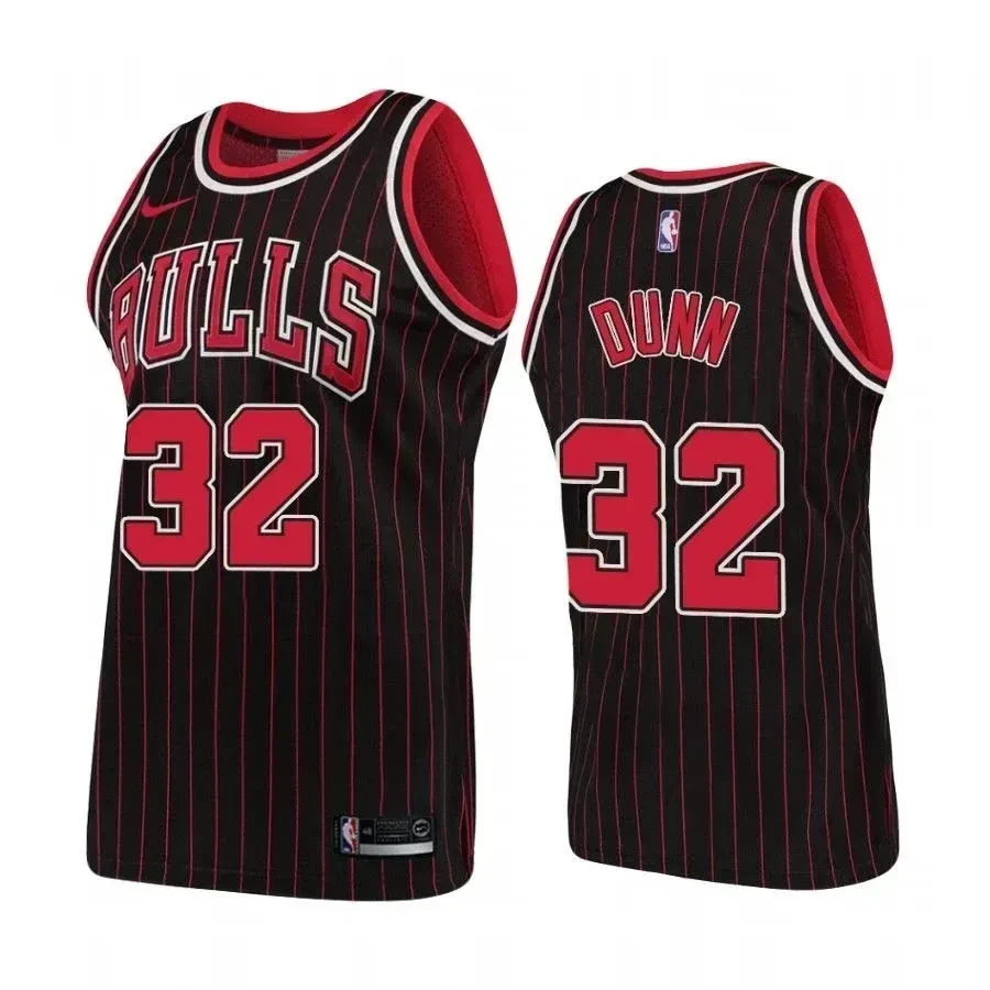 Men's Chicago Bulls 32 Kris Dunn Hardwood Classics Black Jersey