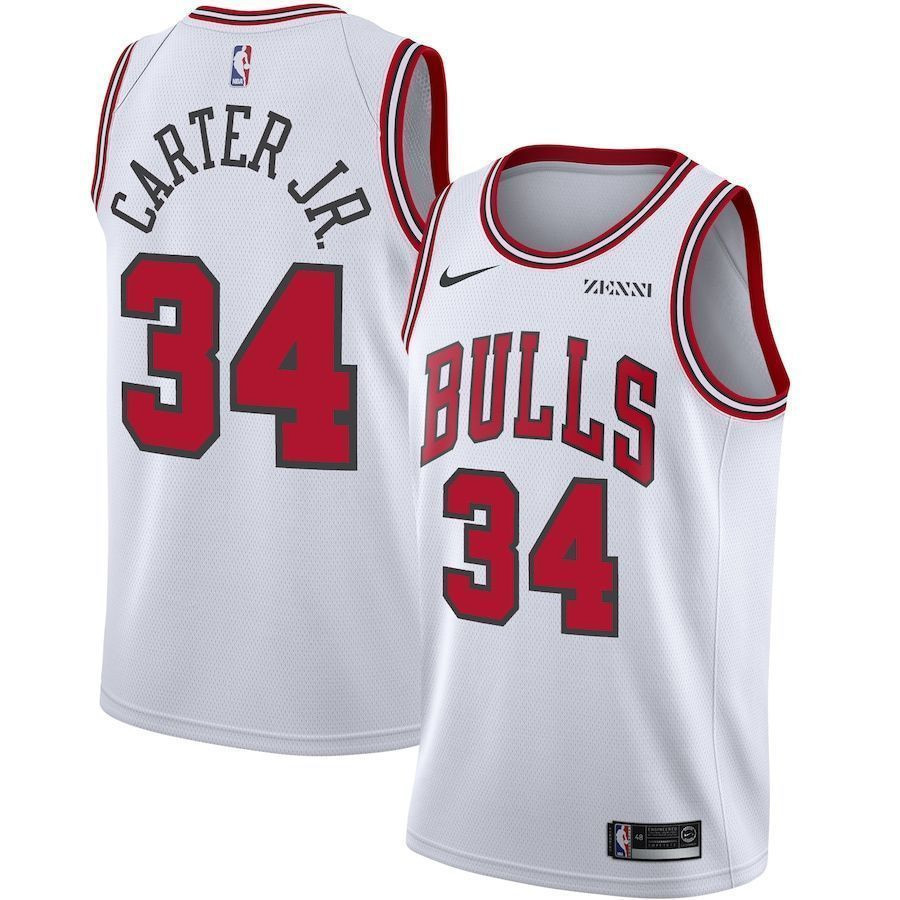 Men's Chicago Bulls 34 Wendell Carter Jr. Association Swingman Jersey - White